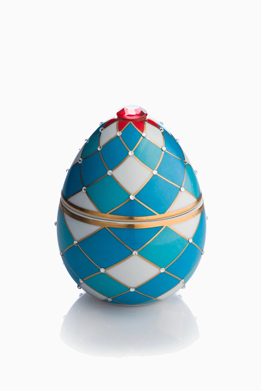 Ceramic Egg Candle Harlequin image 0
