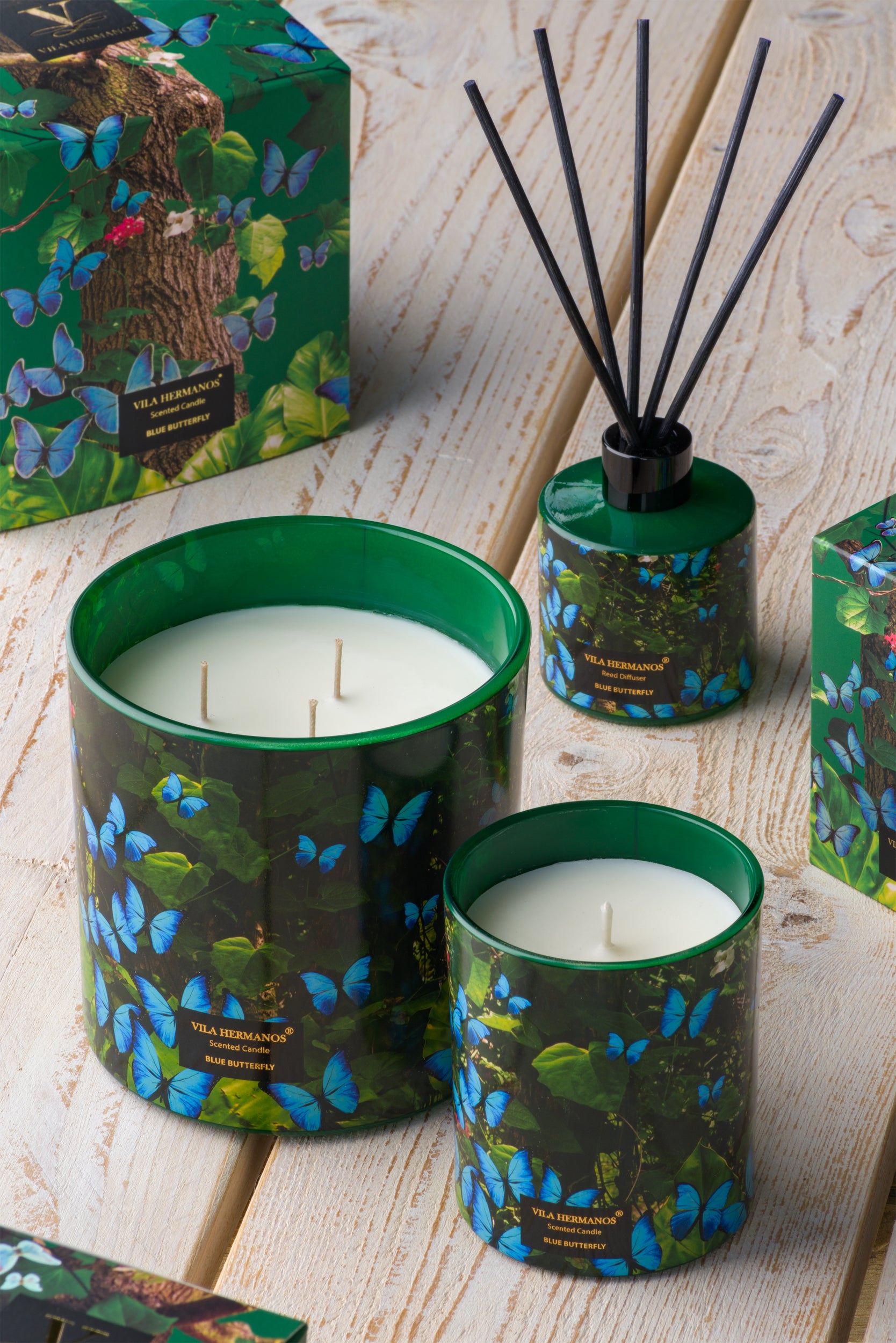 Blue Butterfly Candle