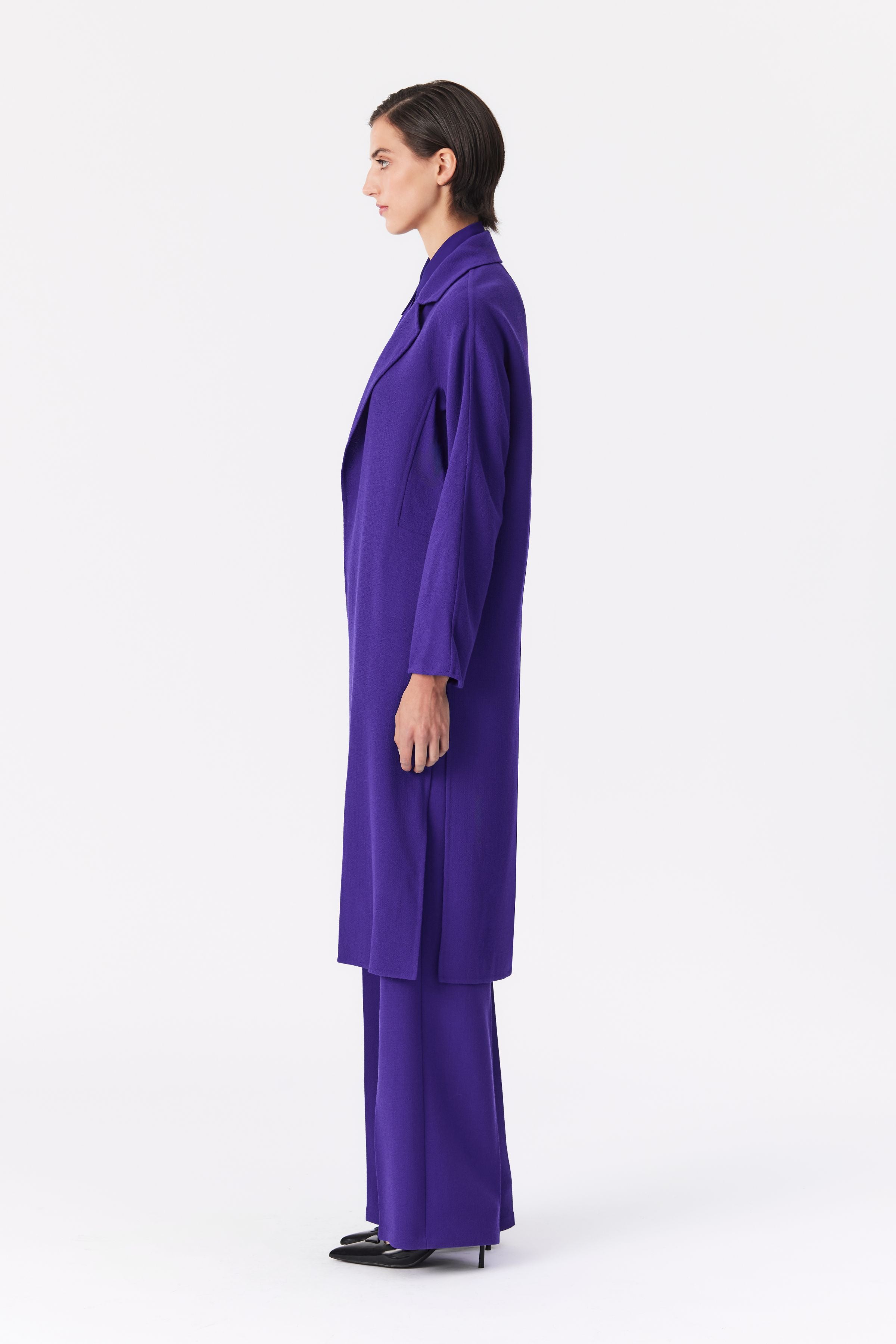 Maya Double-Face Wool Coat in Purple