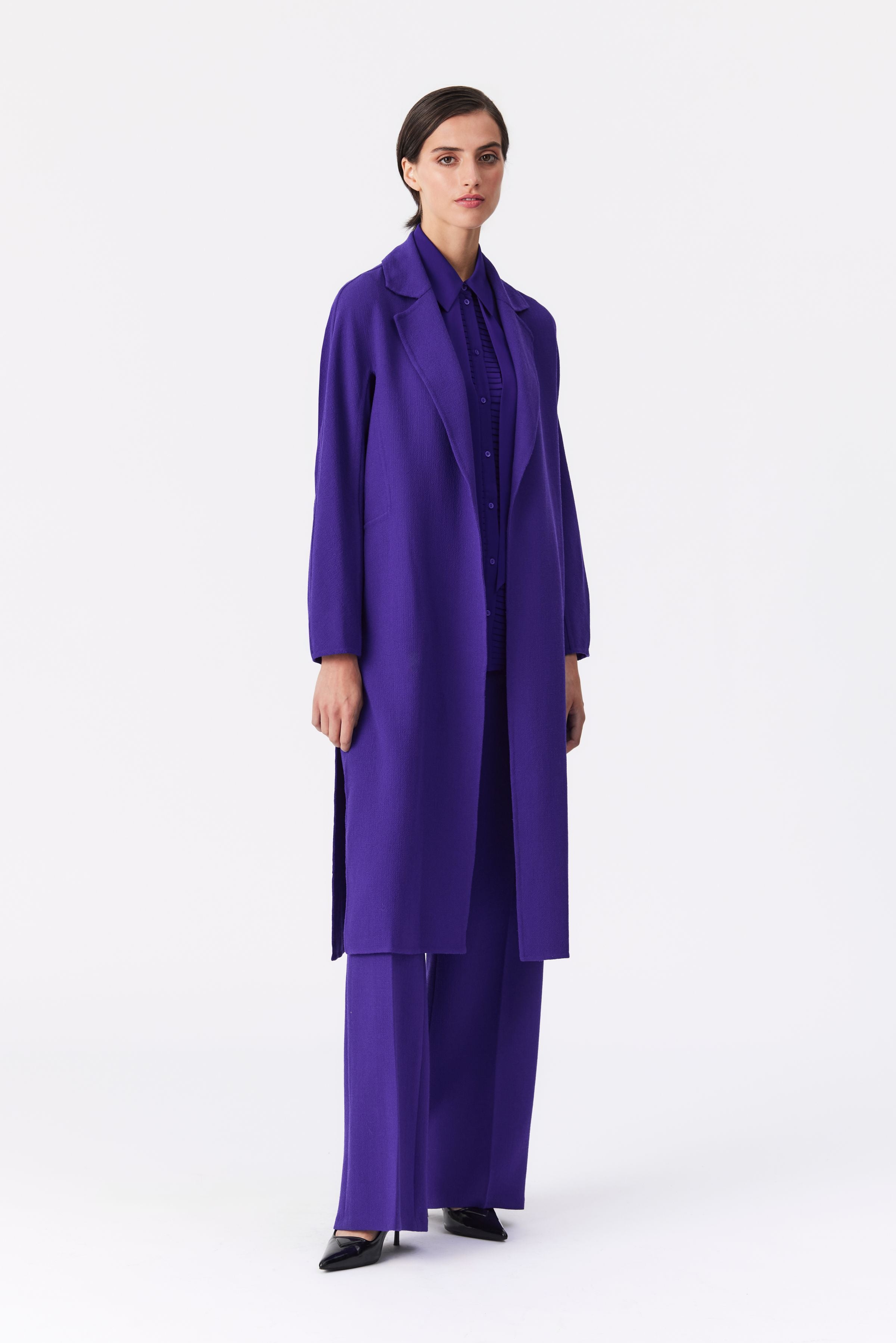 Maya Double-Face Wool Coat in Purple