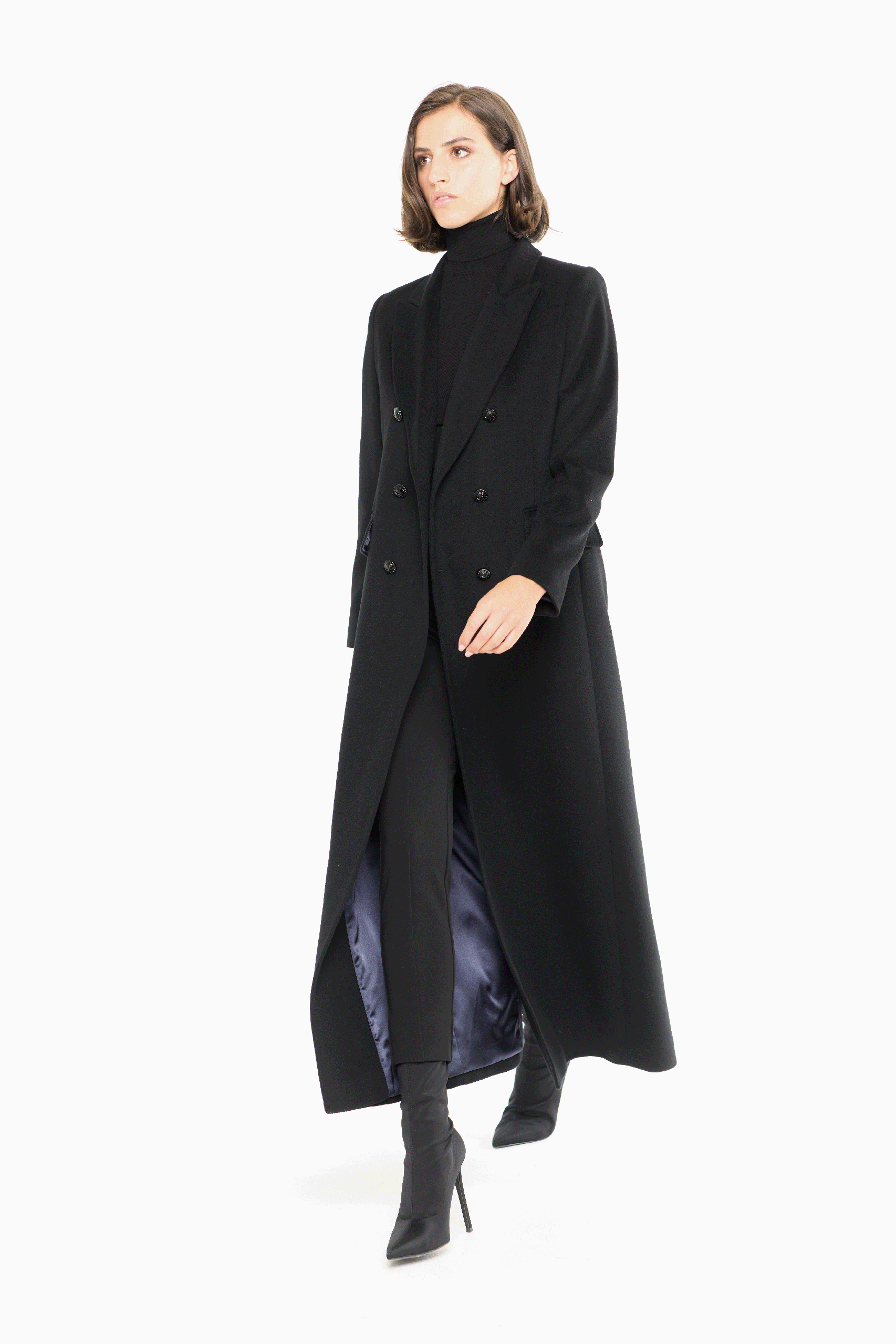 Adriana Wool Coat in Black