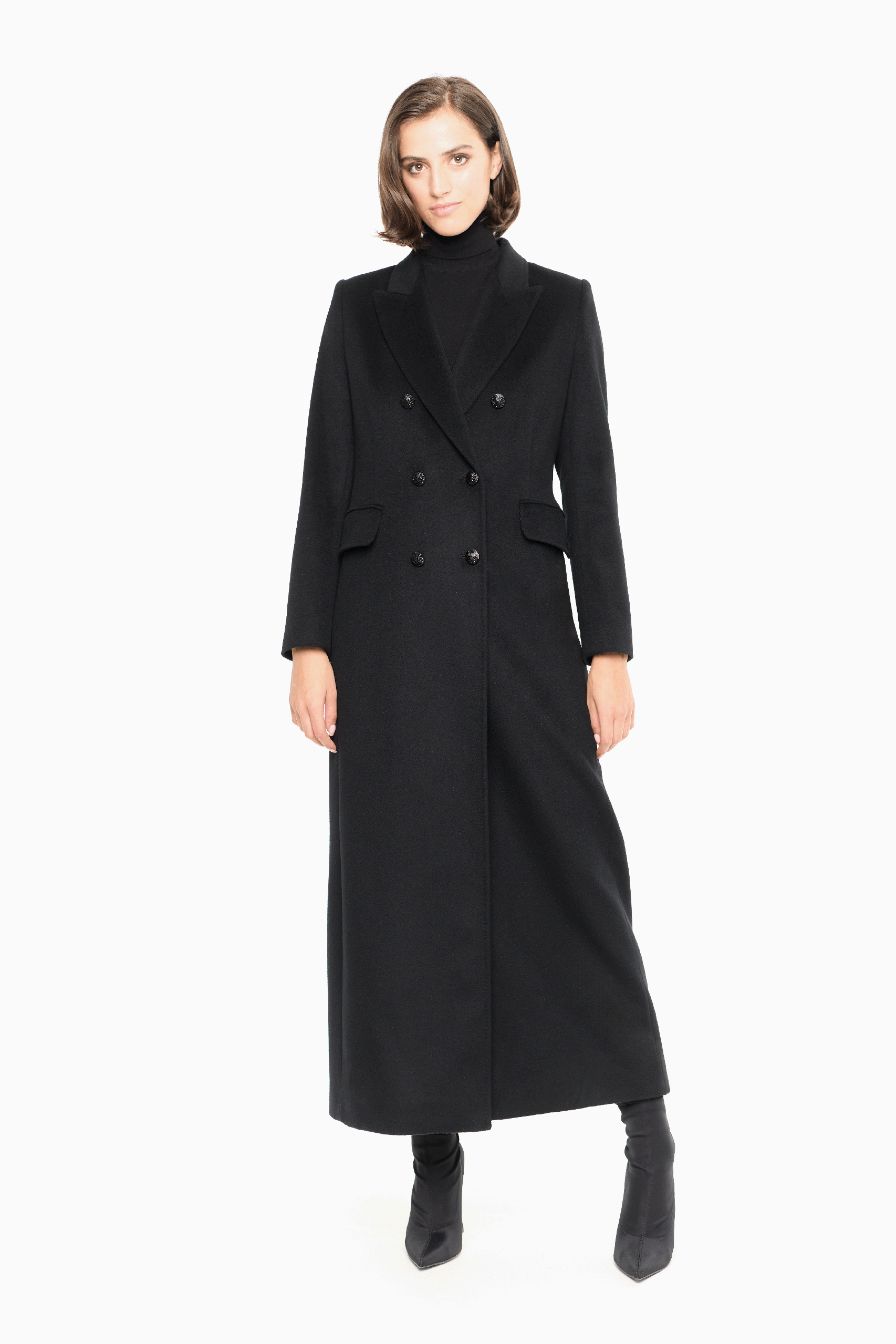 Adriana Wool Coat in Black