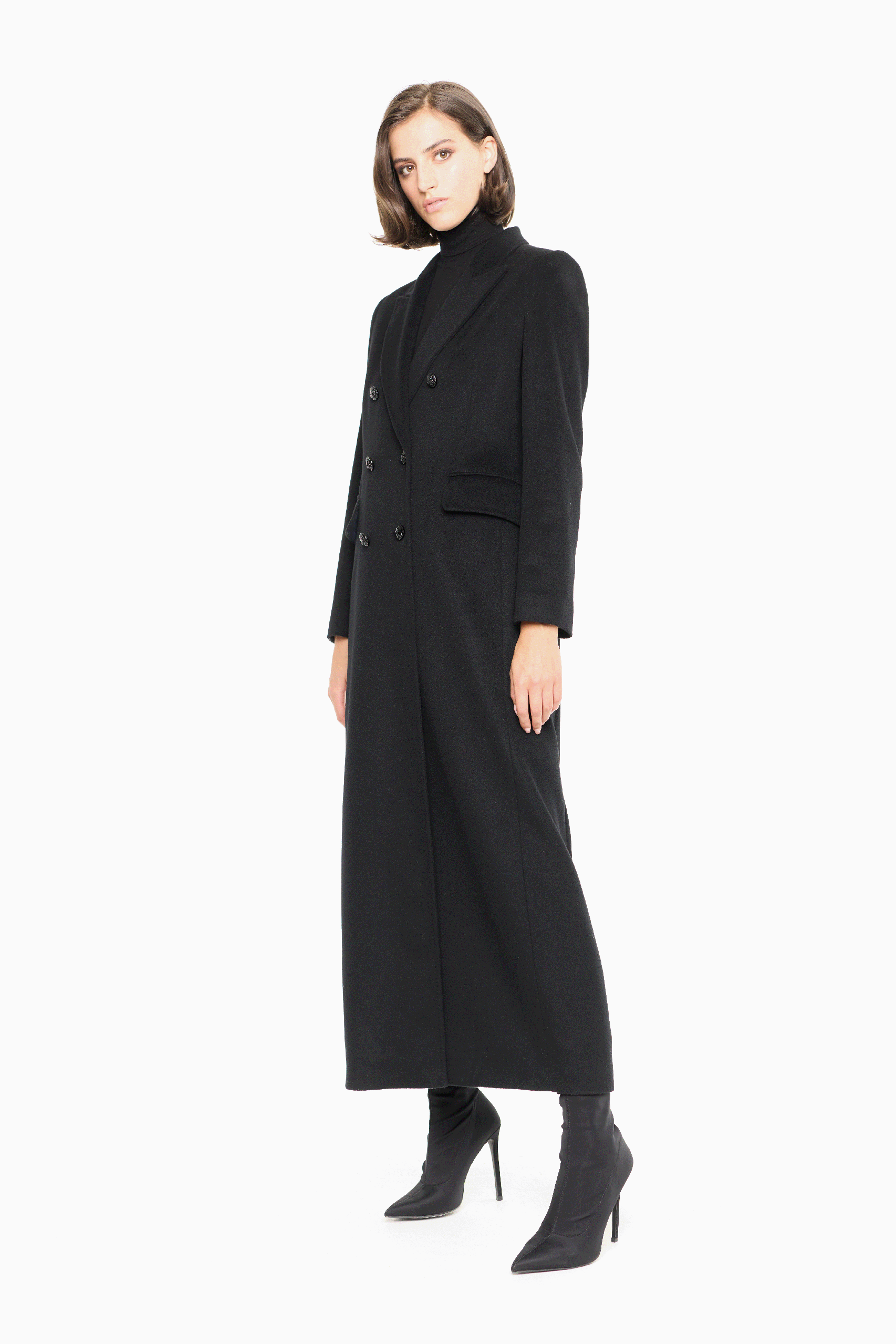 Adriana Wool Coat in Black