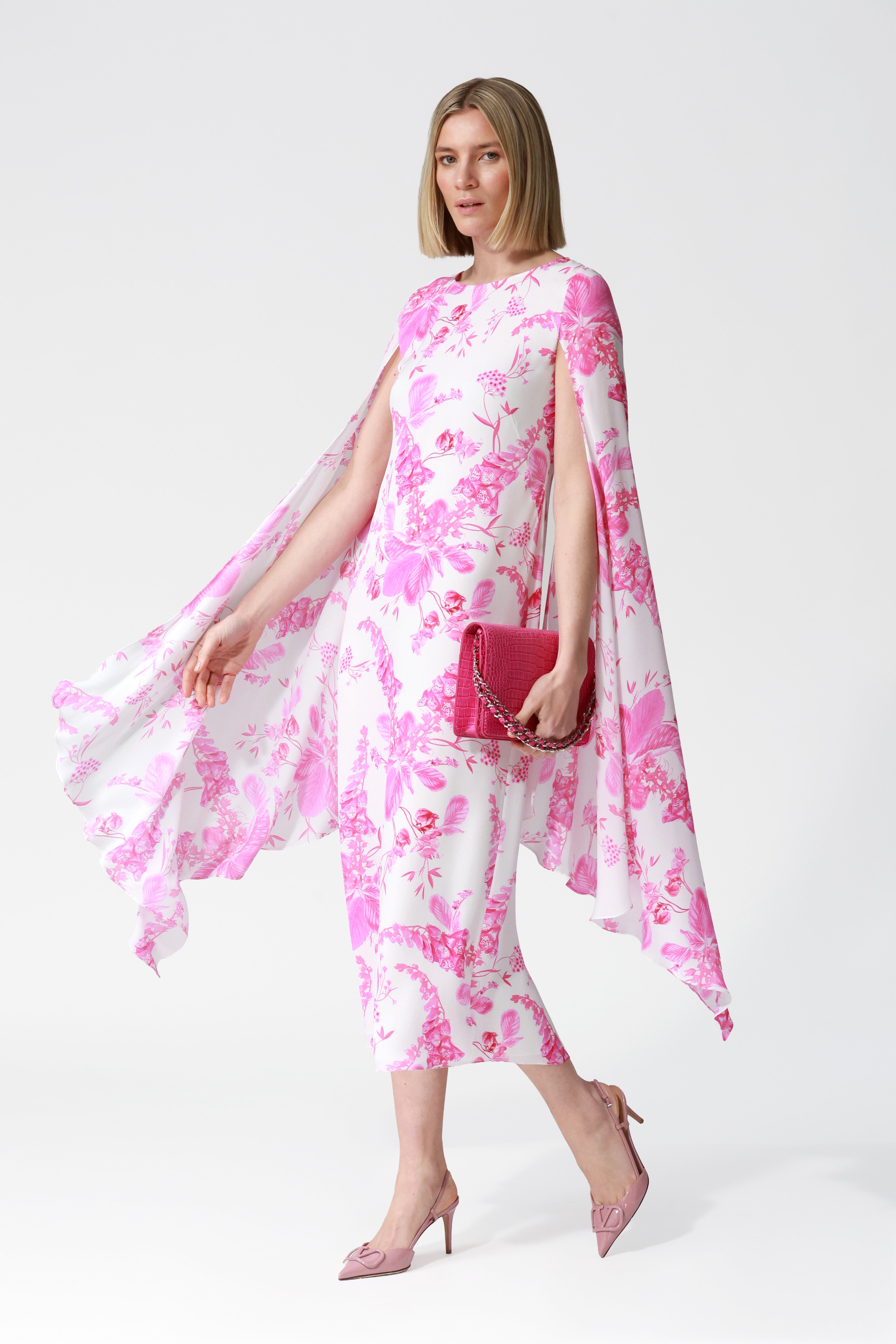 Amaris Floral Print Silk Dress