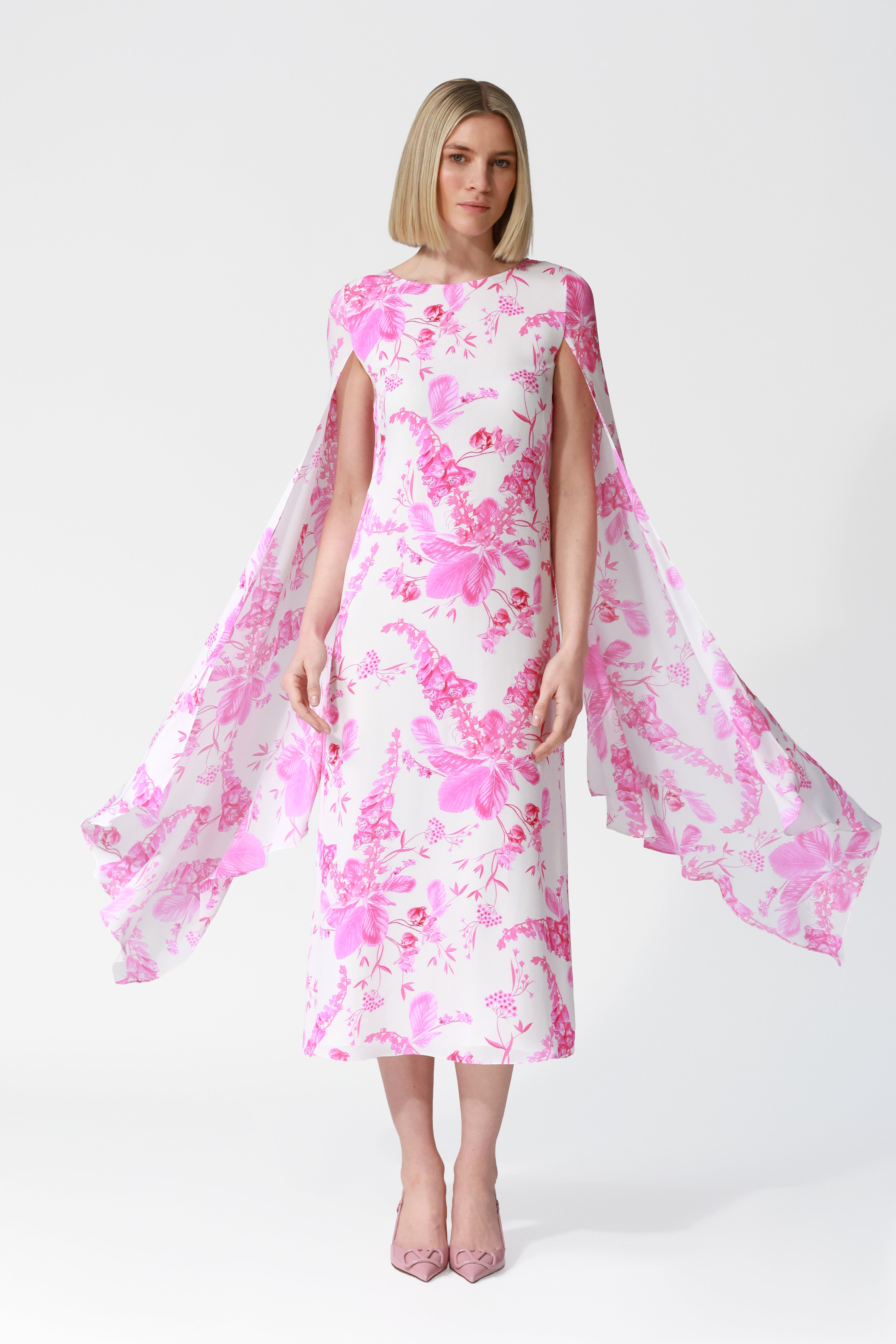 Amaris Floral Print Silk Dress