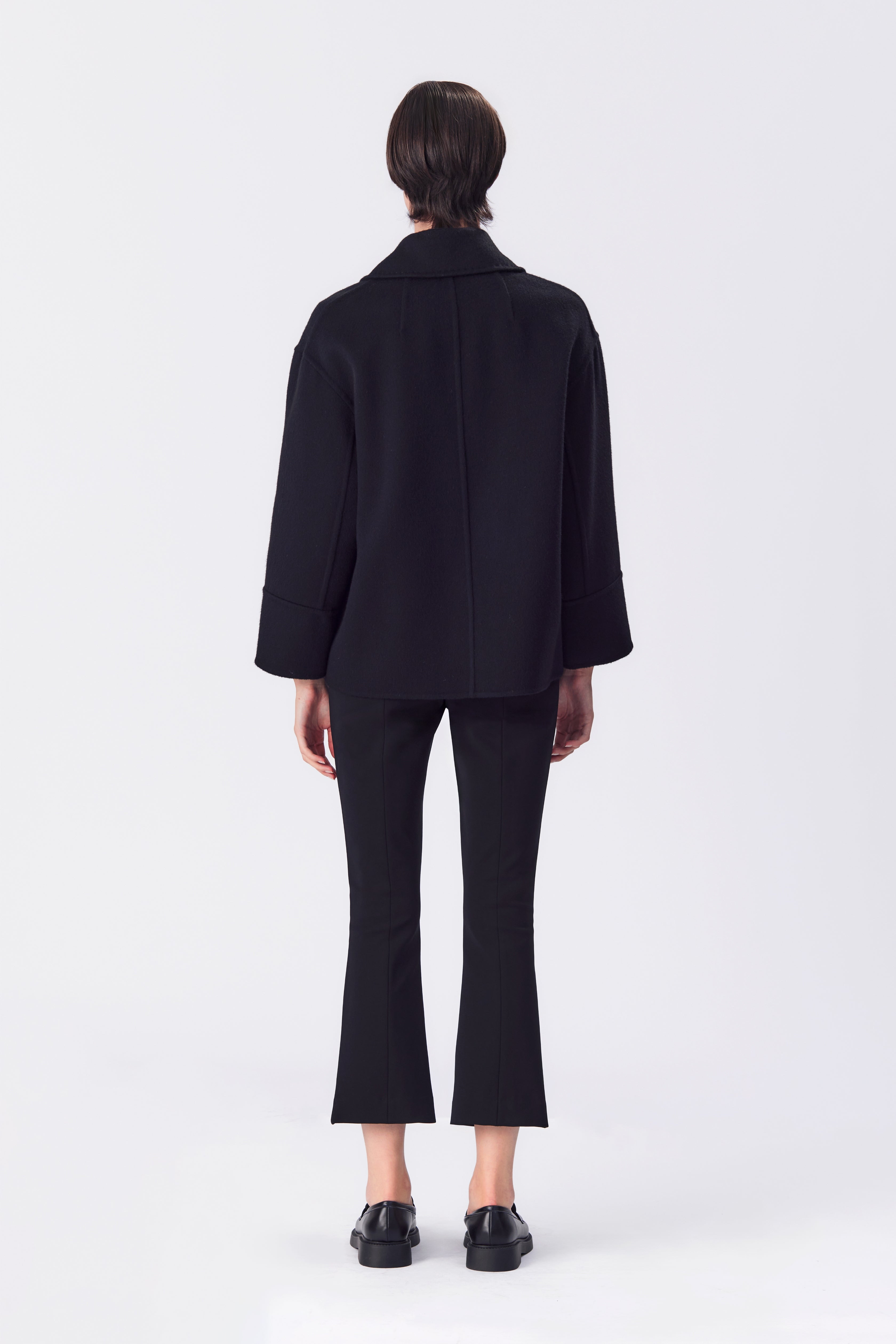 Amelia Double-Face Wool Jacket in Black