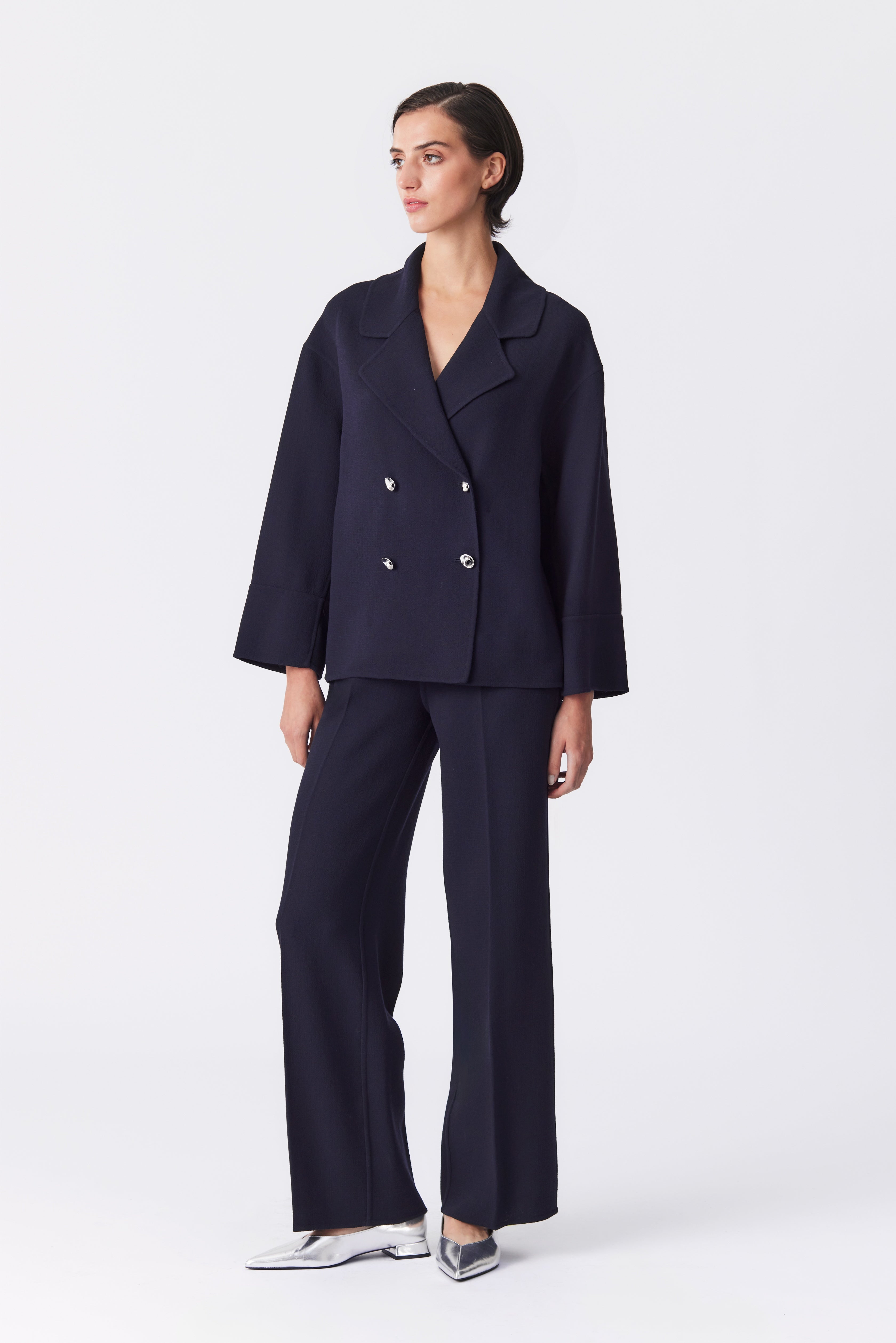 Anouk Navy Double-Breasted Jacket