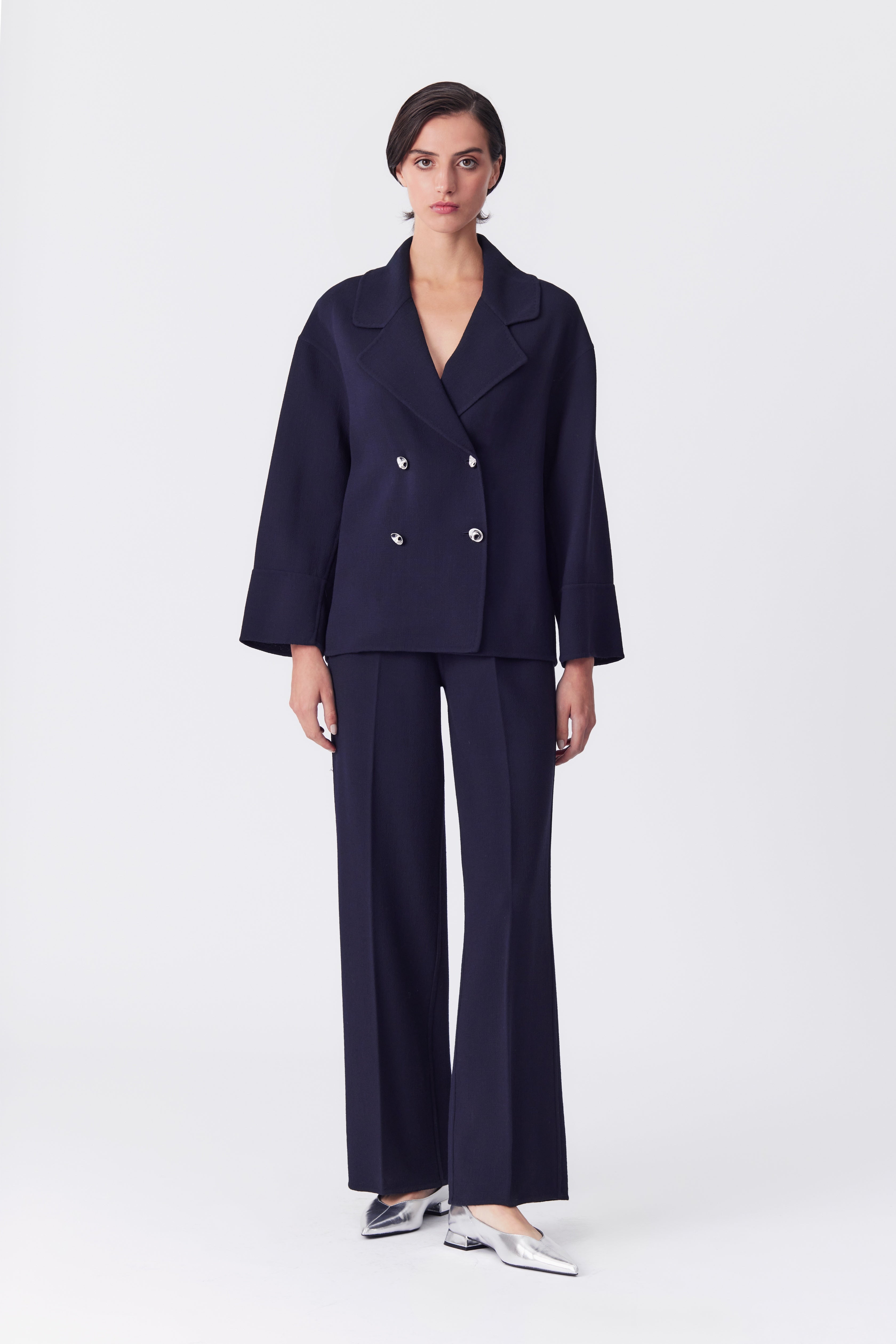 Anouk Navy Double-Breasted Jacket