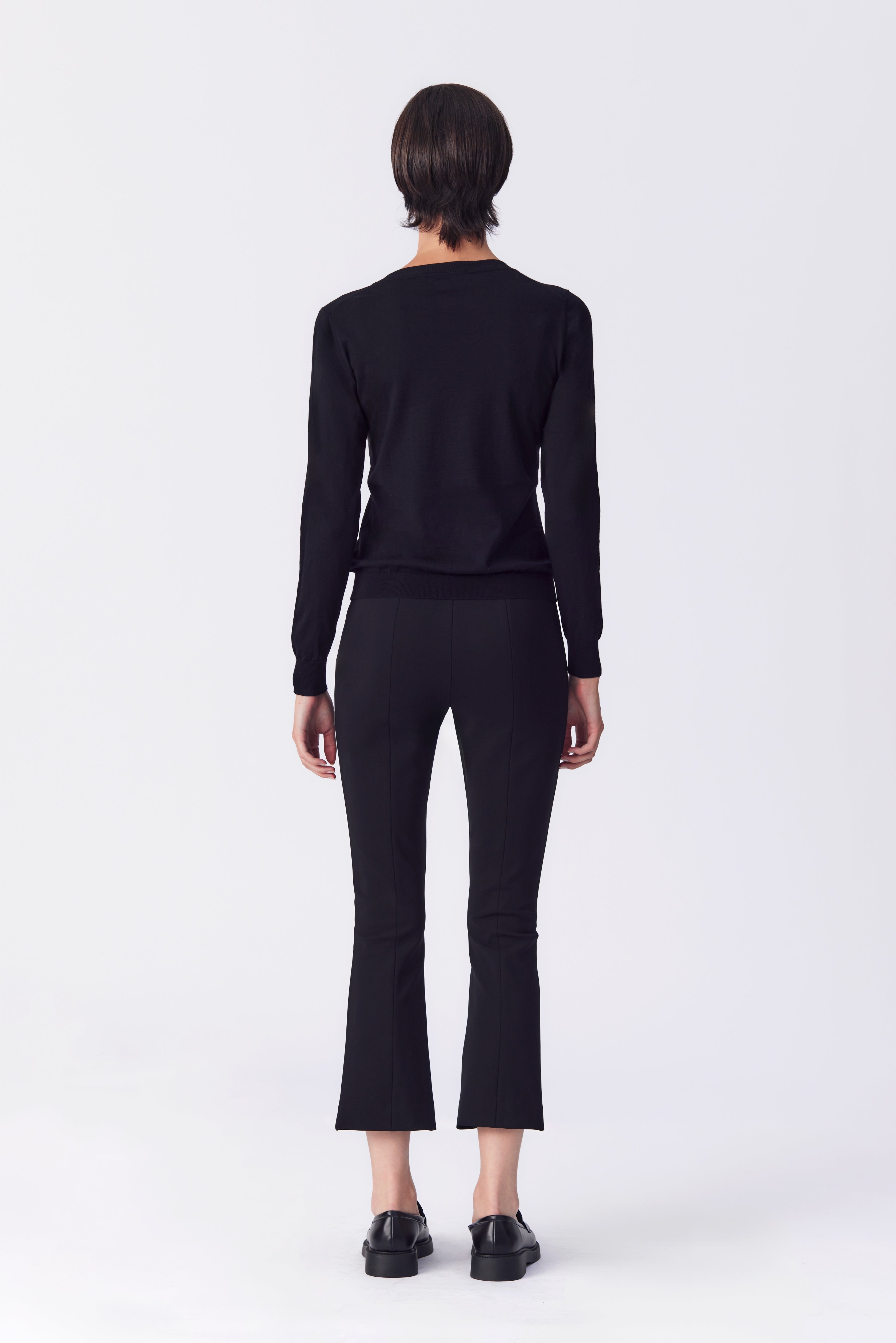 Anya Black Extra-Fine Knit Merino Wool Sweater