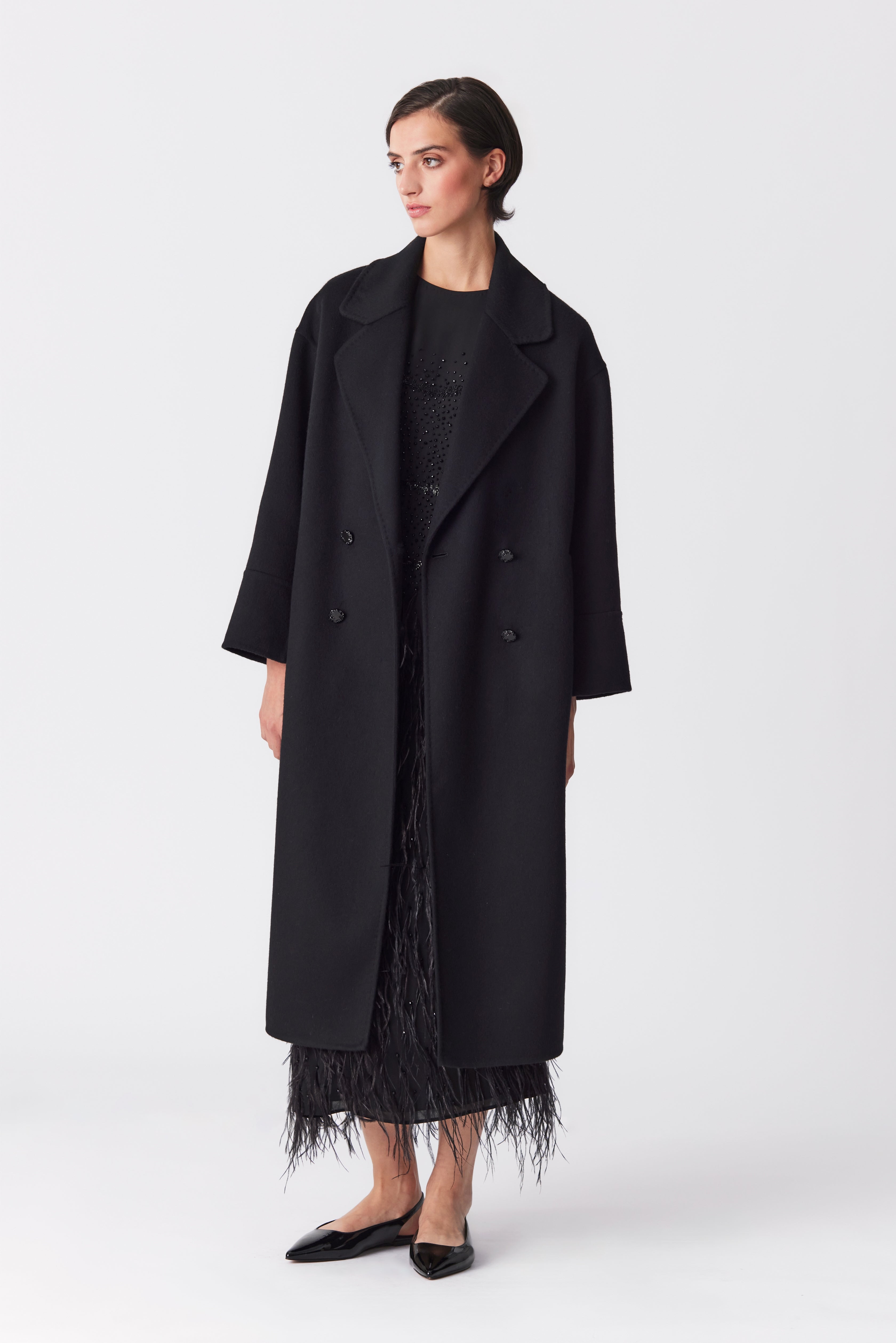 Celine Black Double-Faced Wool Coat