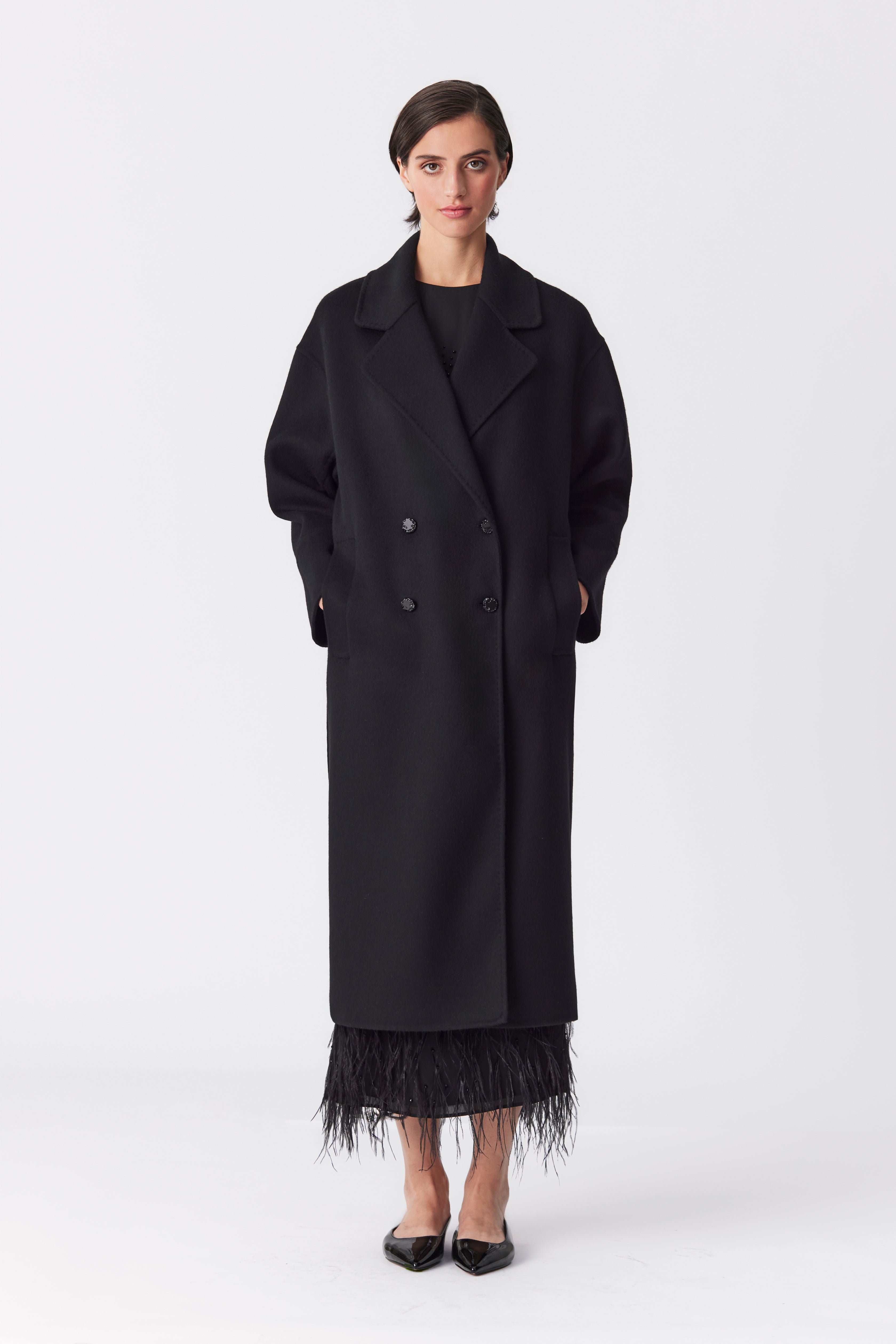 Celine Black Double-Faced Wool Coat