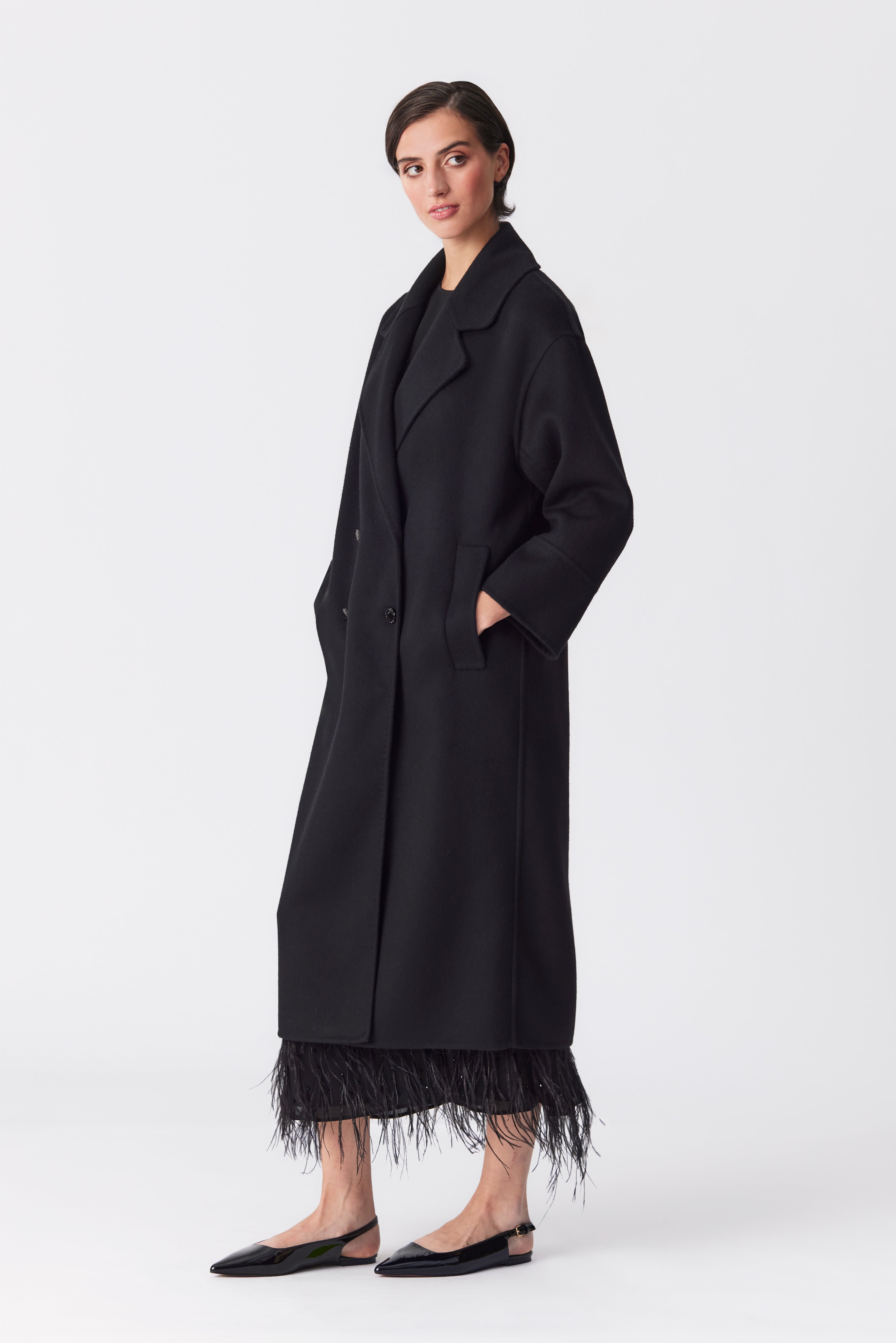 Celine Black Double-Faced Wool Coat