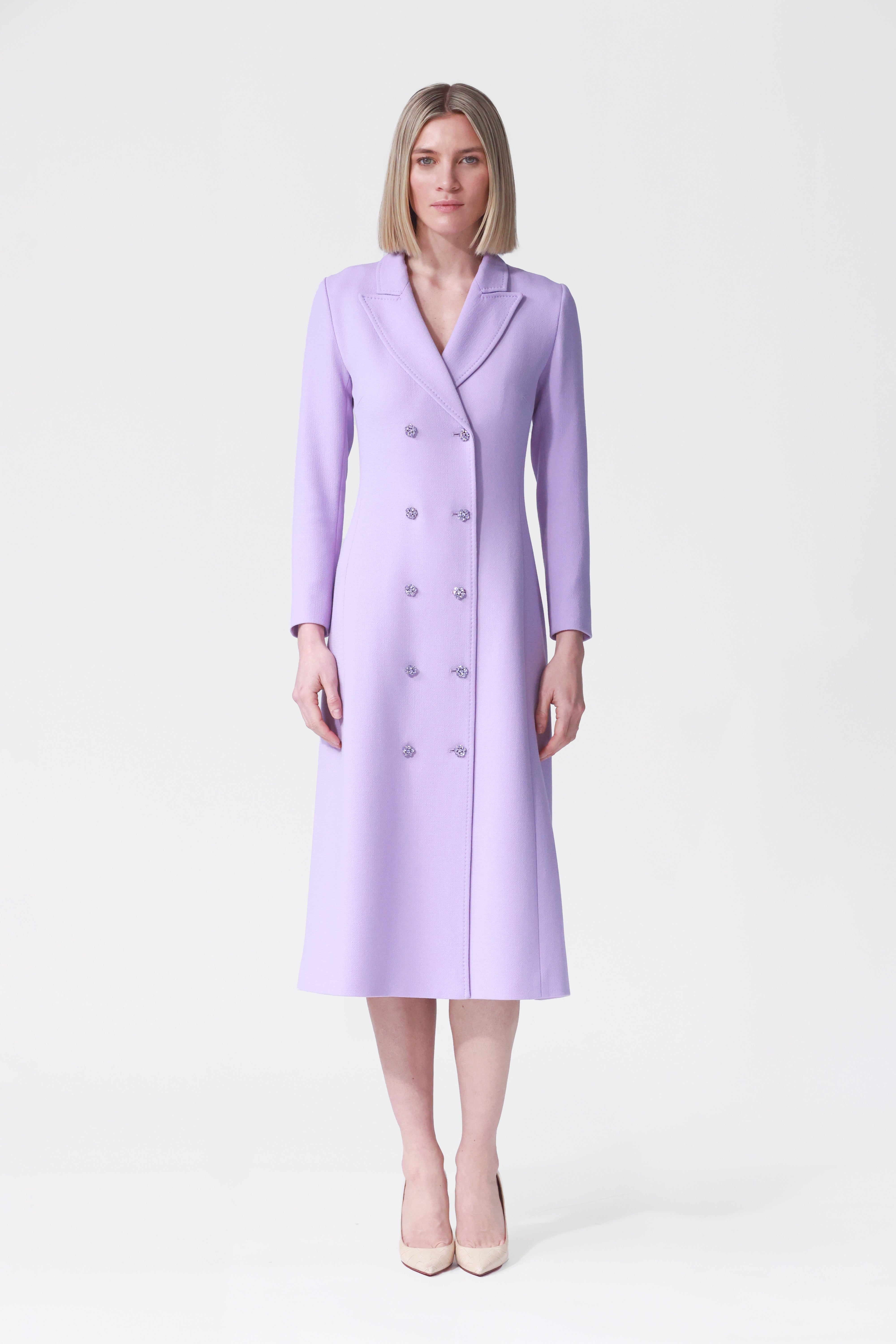 Charlotte Coat Dress in Lilac