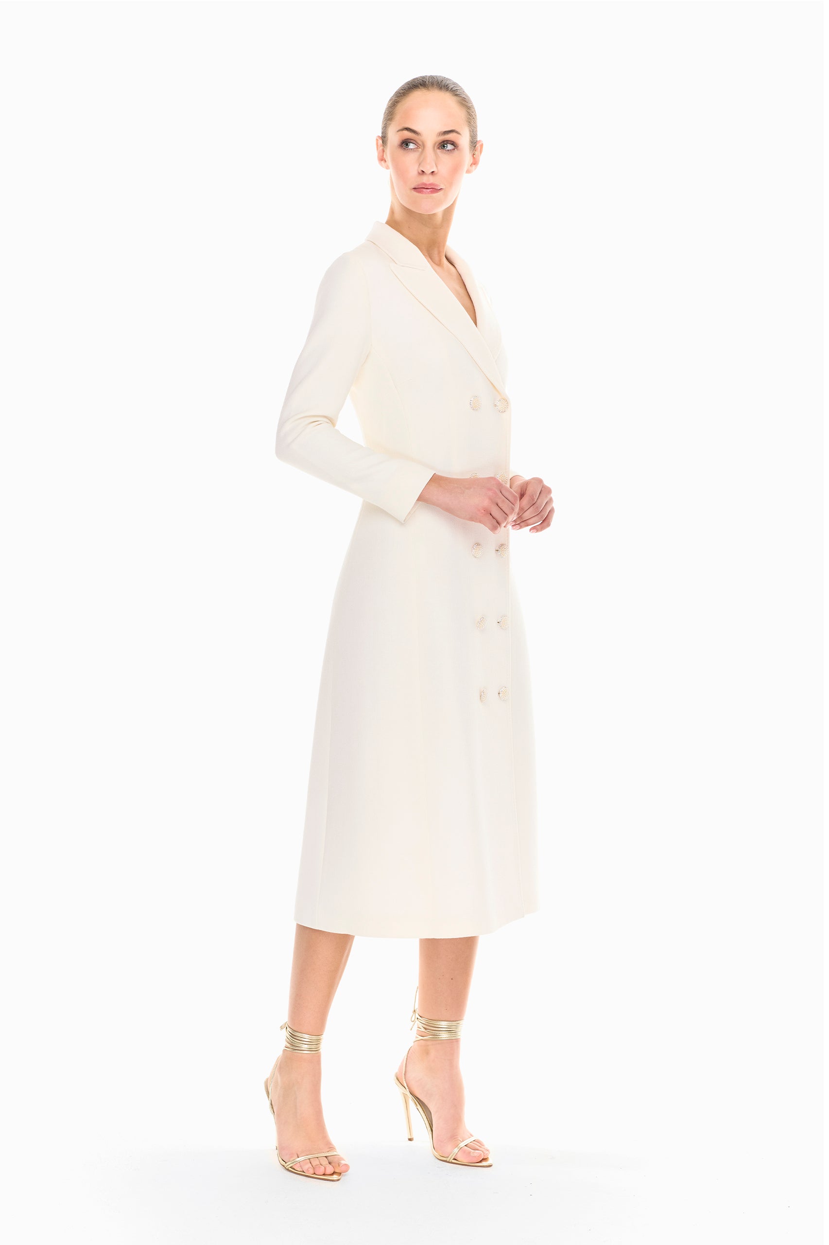 Charlotte Coat Dress in Ivory
