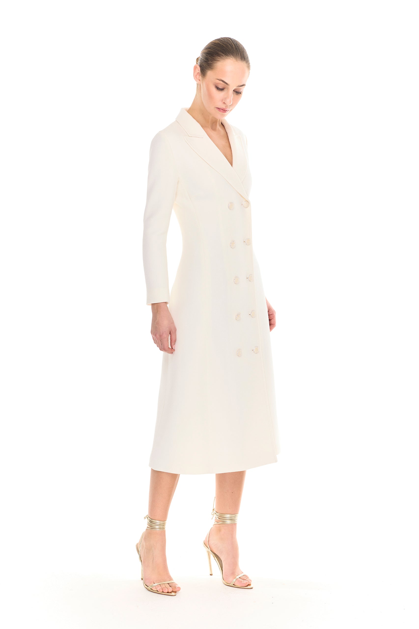 Charlotte Coat Dress in Ivory