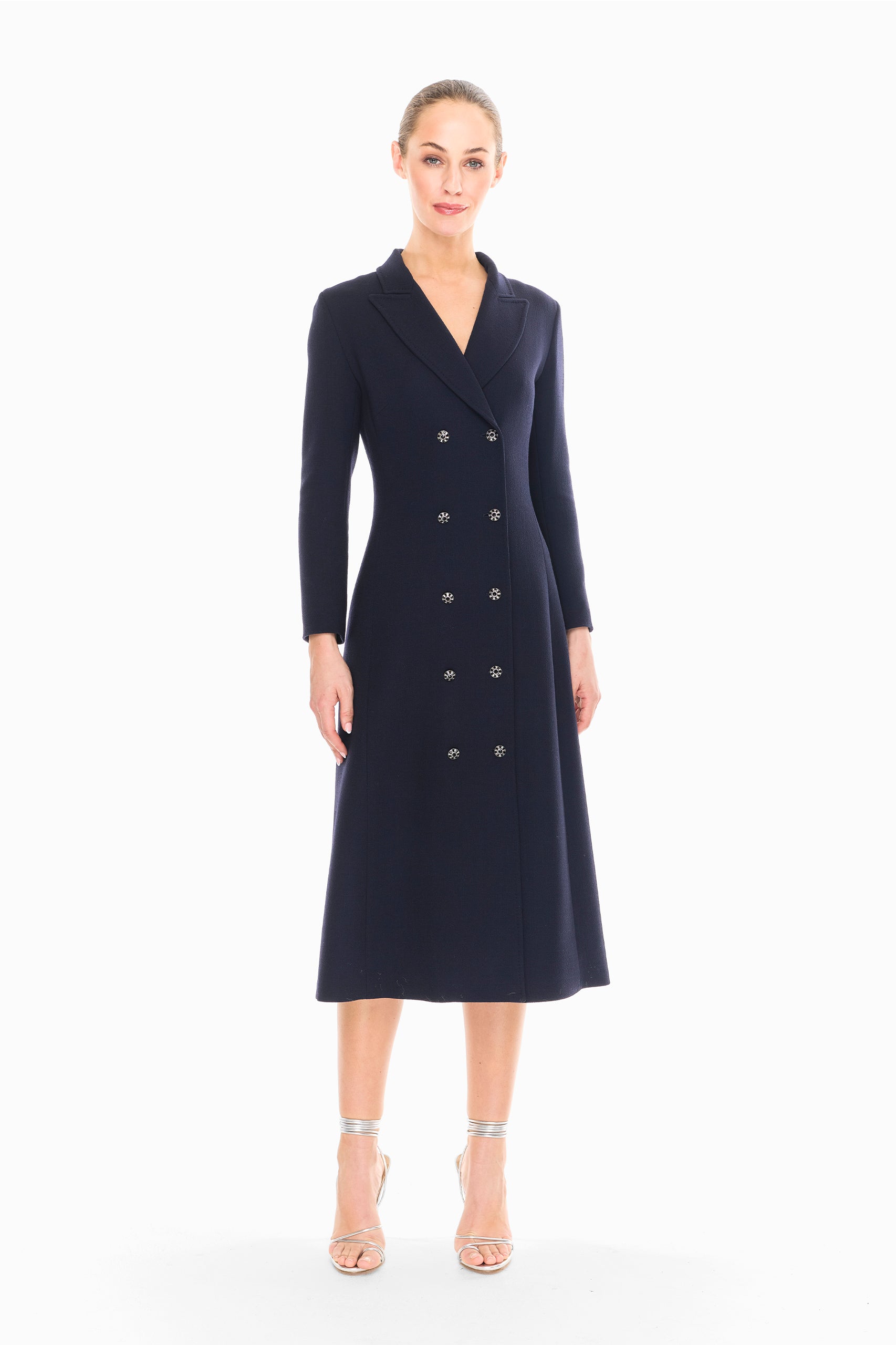 Charlotte Coat Dress in Navy
