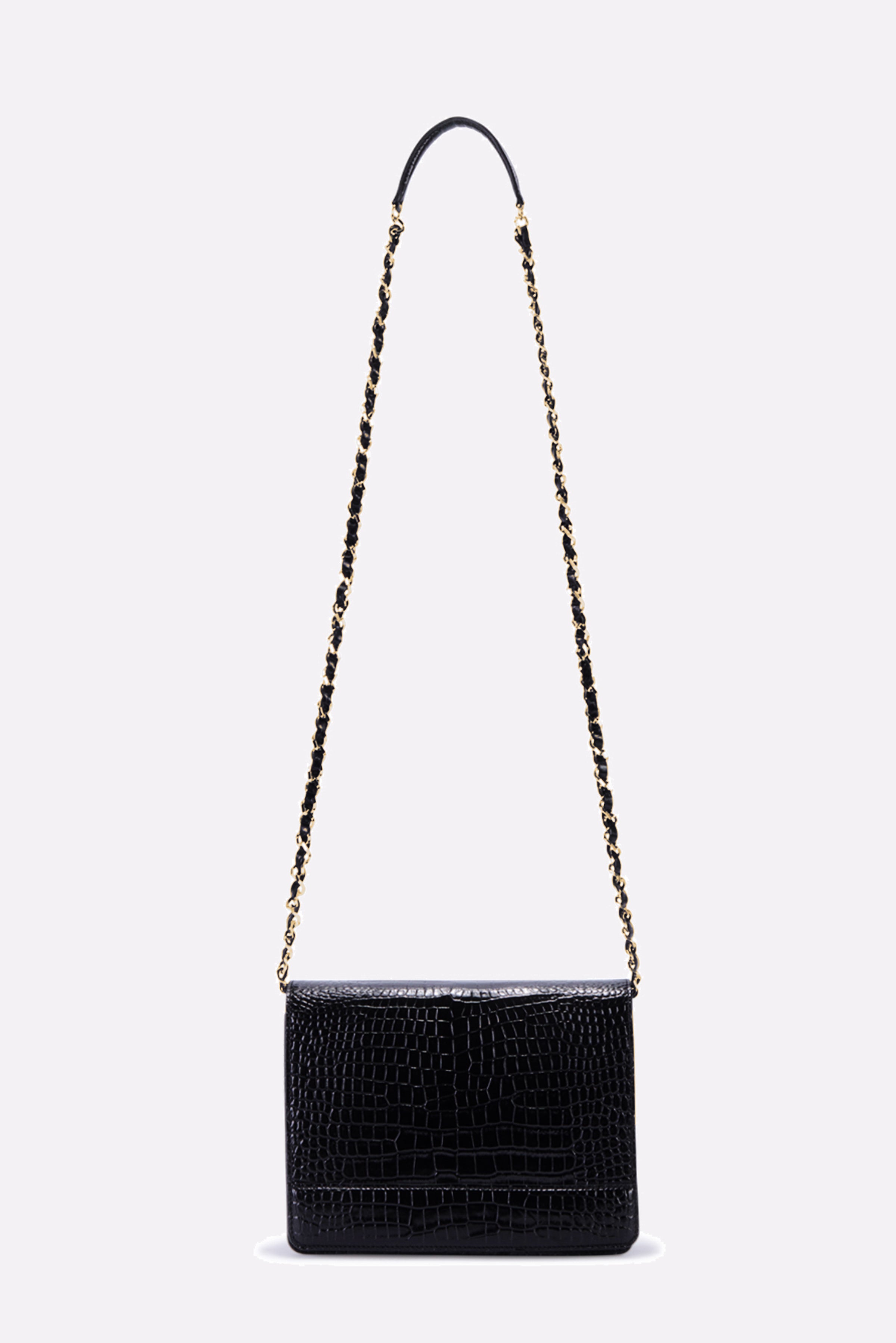 The Louise Crossbody in Black with Gold Hardware