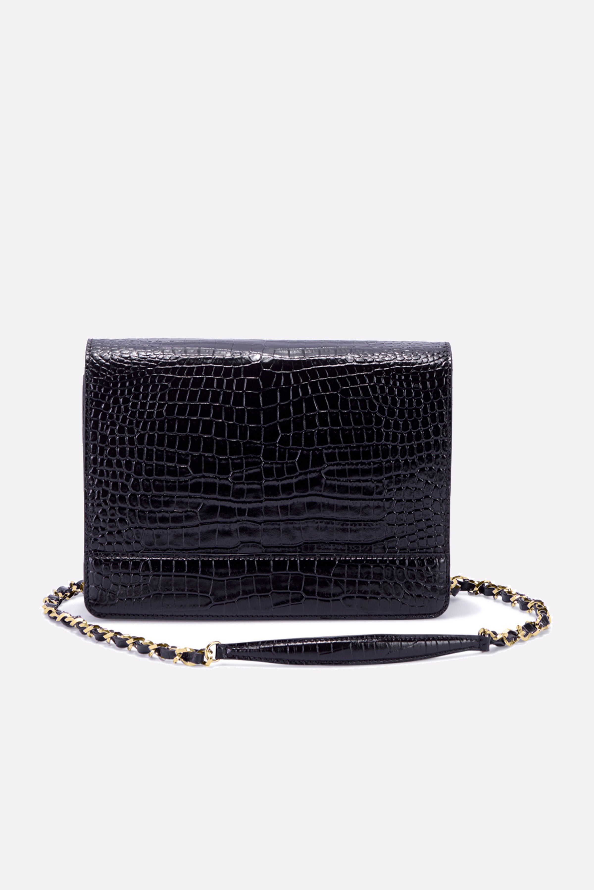 The Louise Crossbody in Black with Gold Hardware