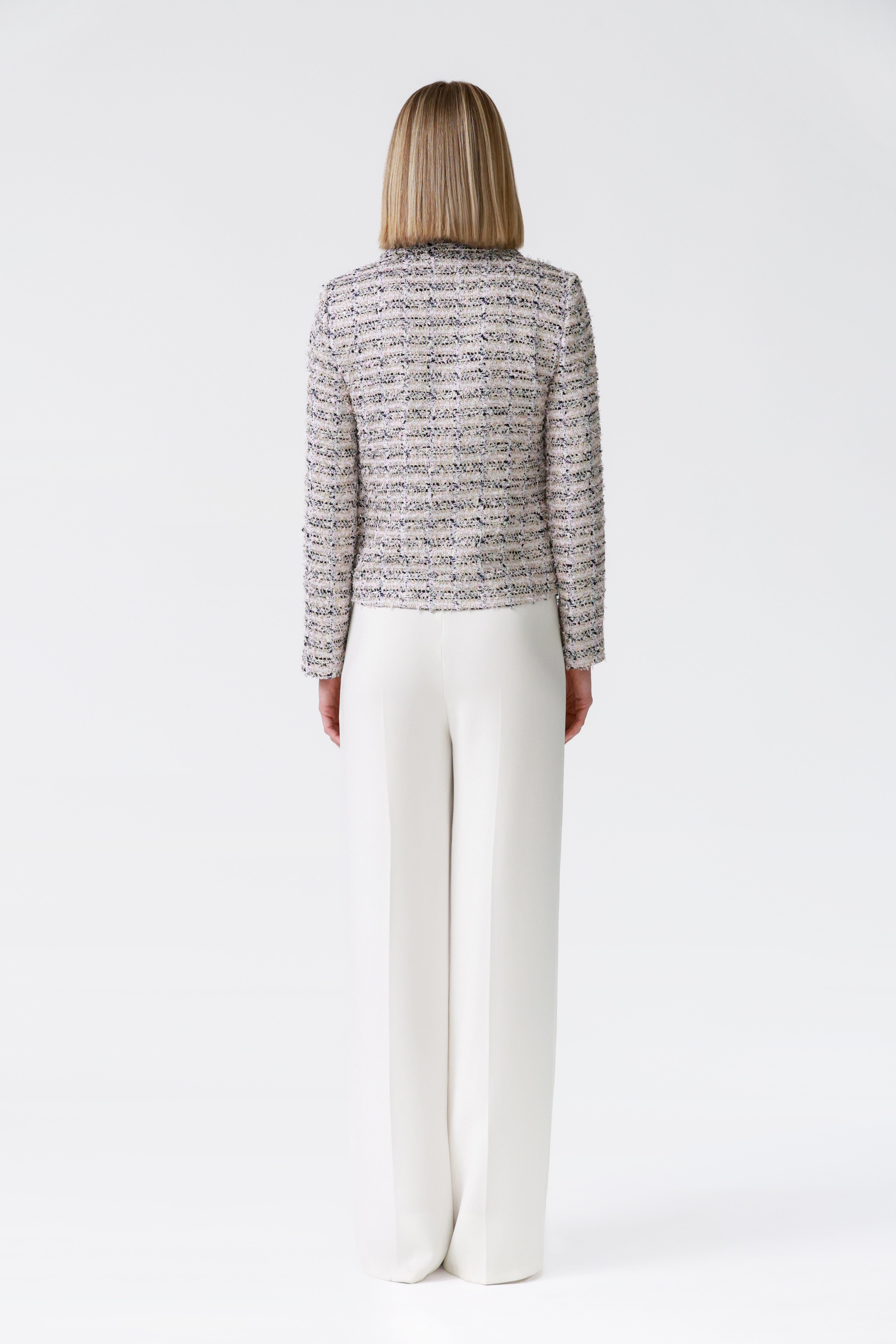 Darcie Double-Breasted Tweed Jacket in Pink