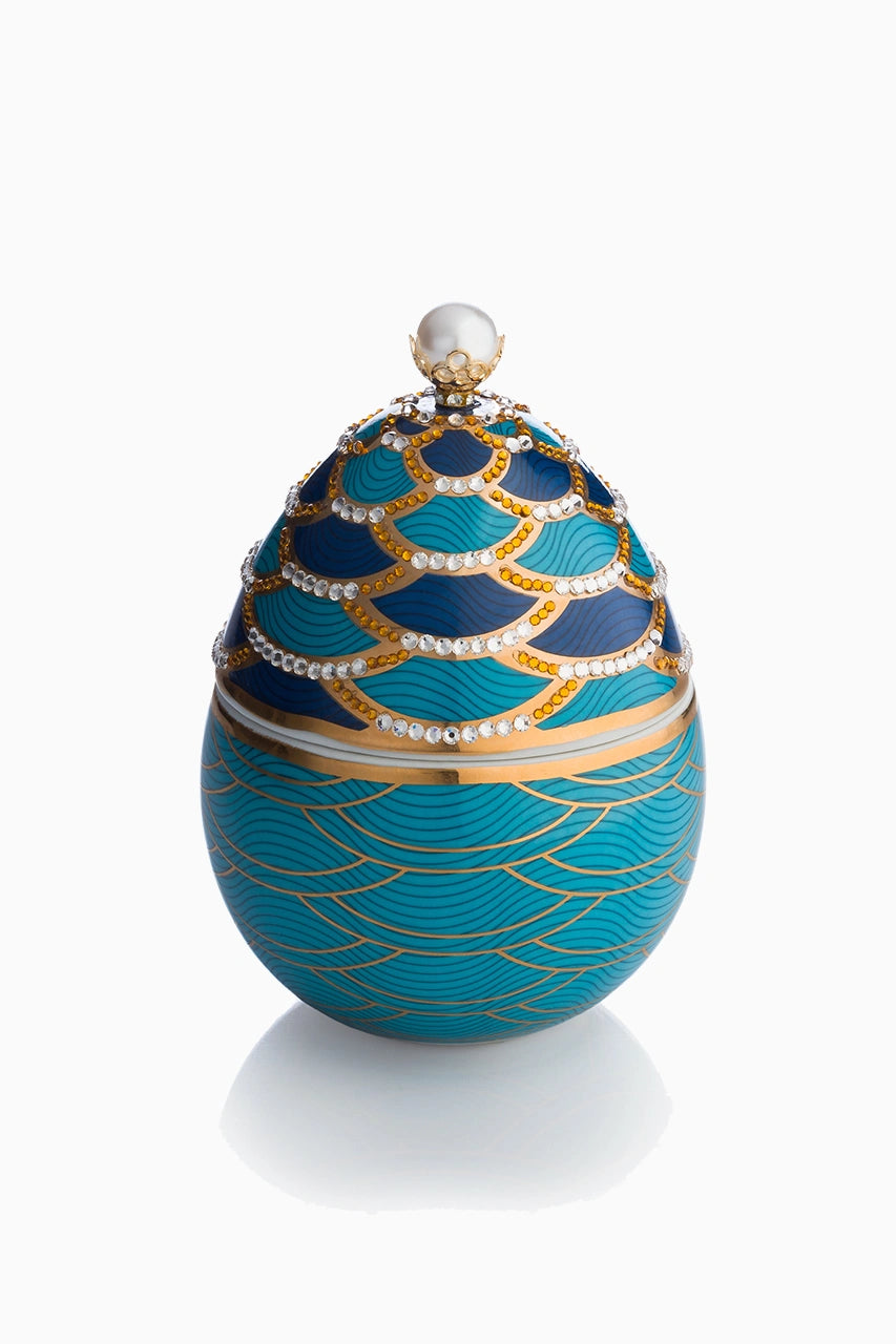 Ceramic Egg Candle With Pearl Top image 0