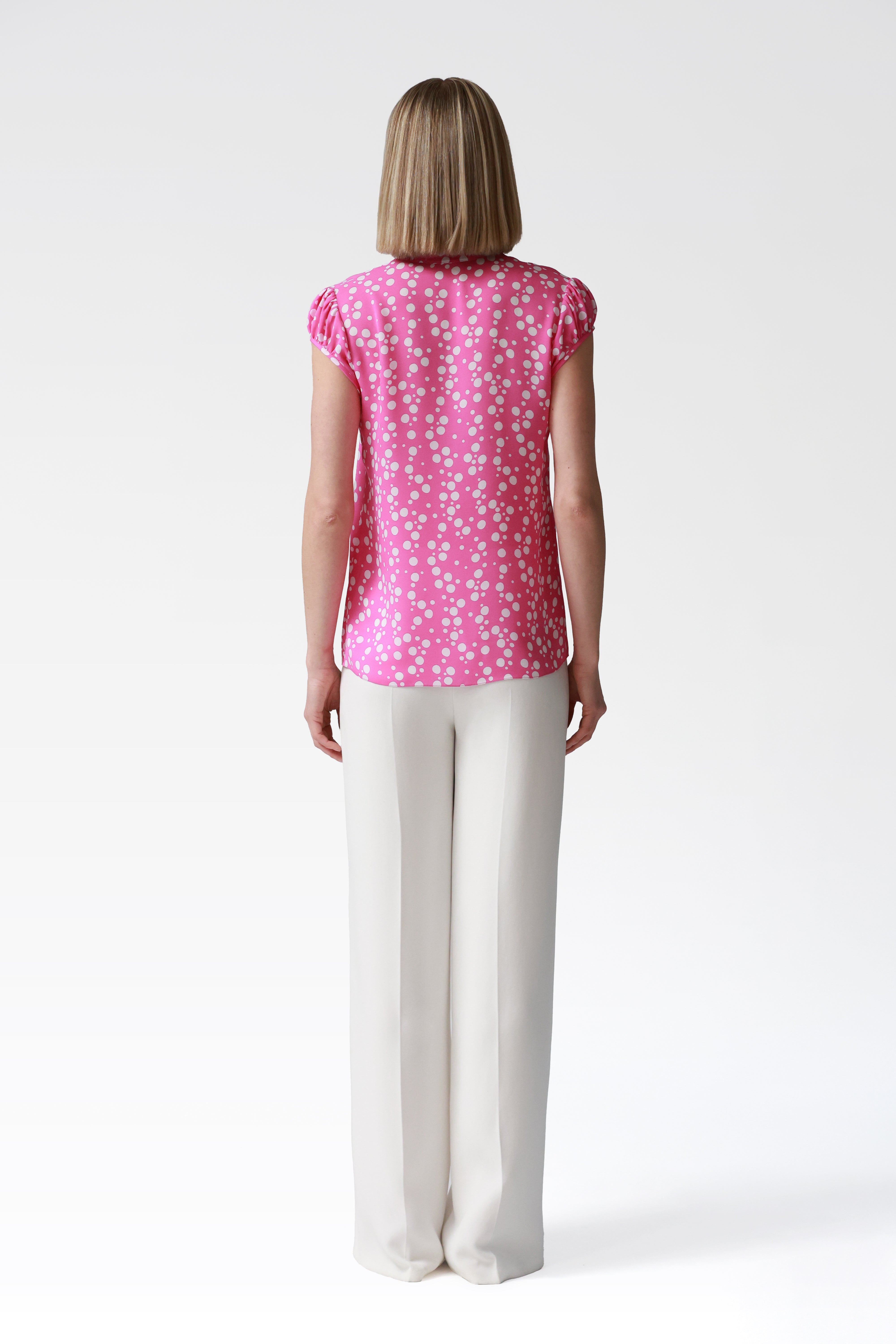 Elena Silk Polka Dot Blouse