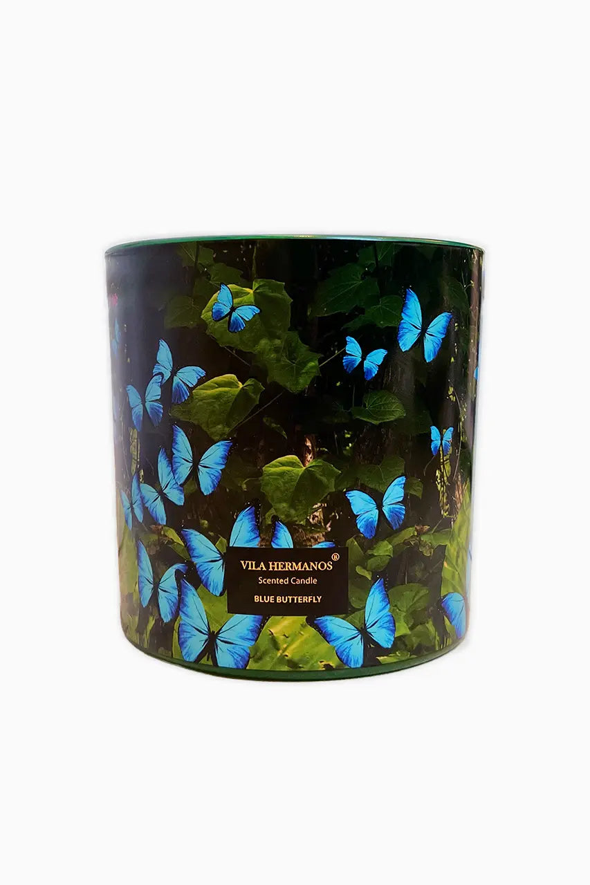 Blue Butterfly Three-Wick Candle image 0