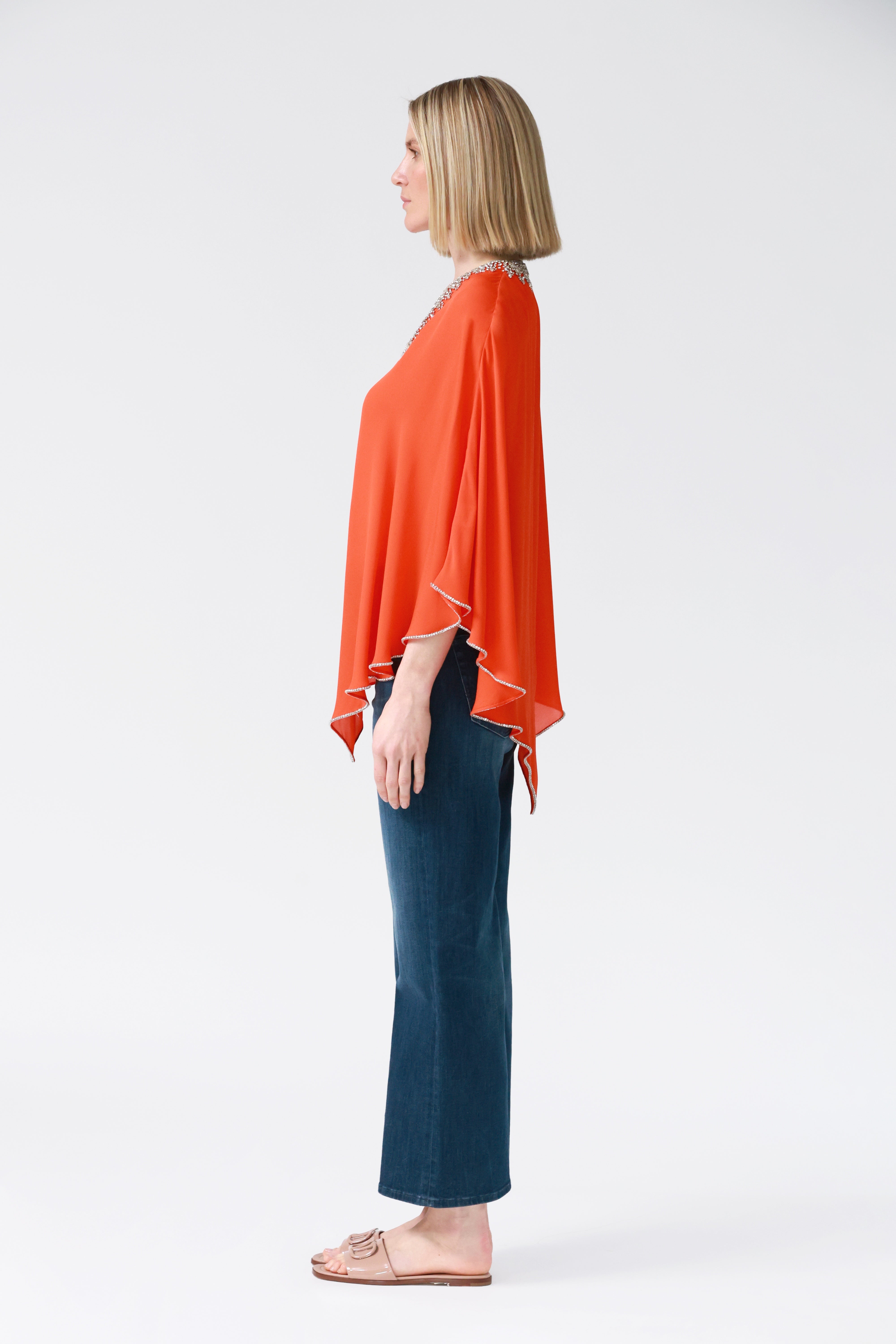 Fifi Silk Kaftan in Orange