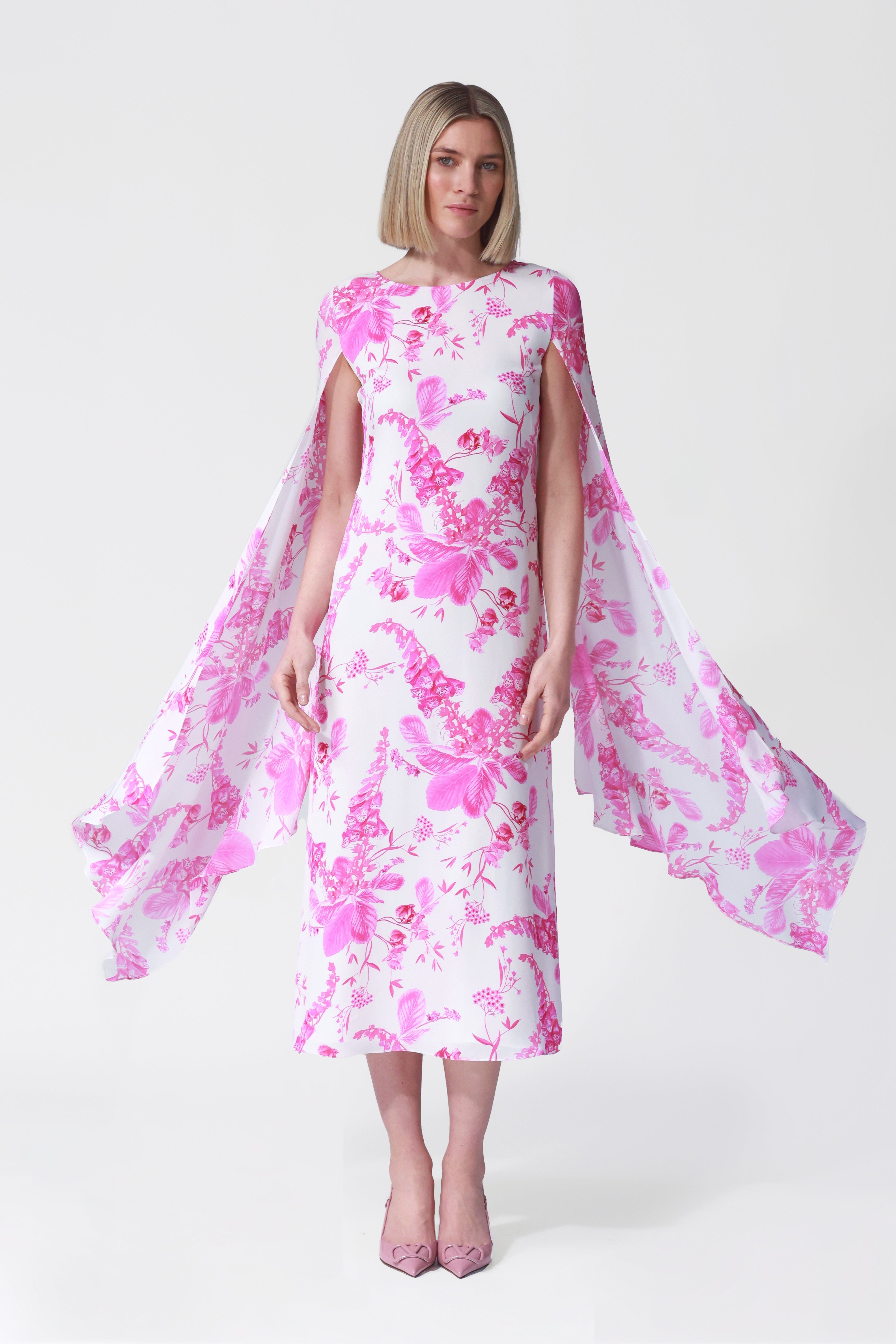 Amaris Floral Print Silk Dress