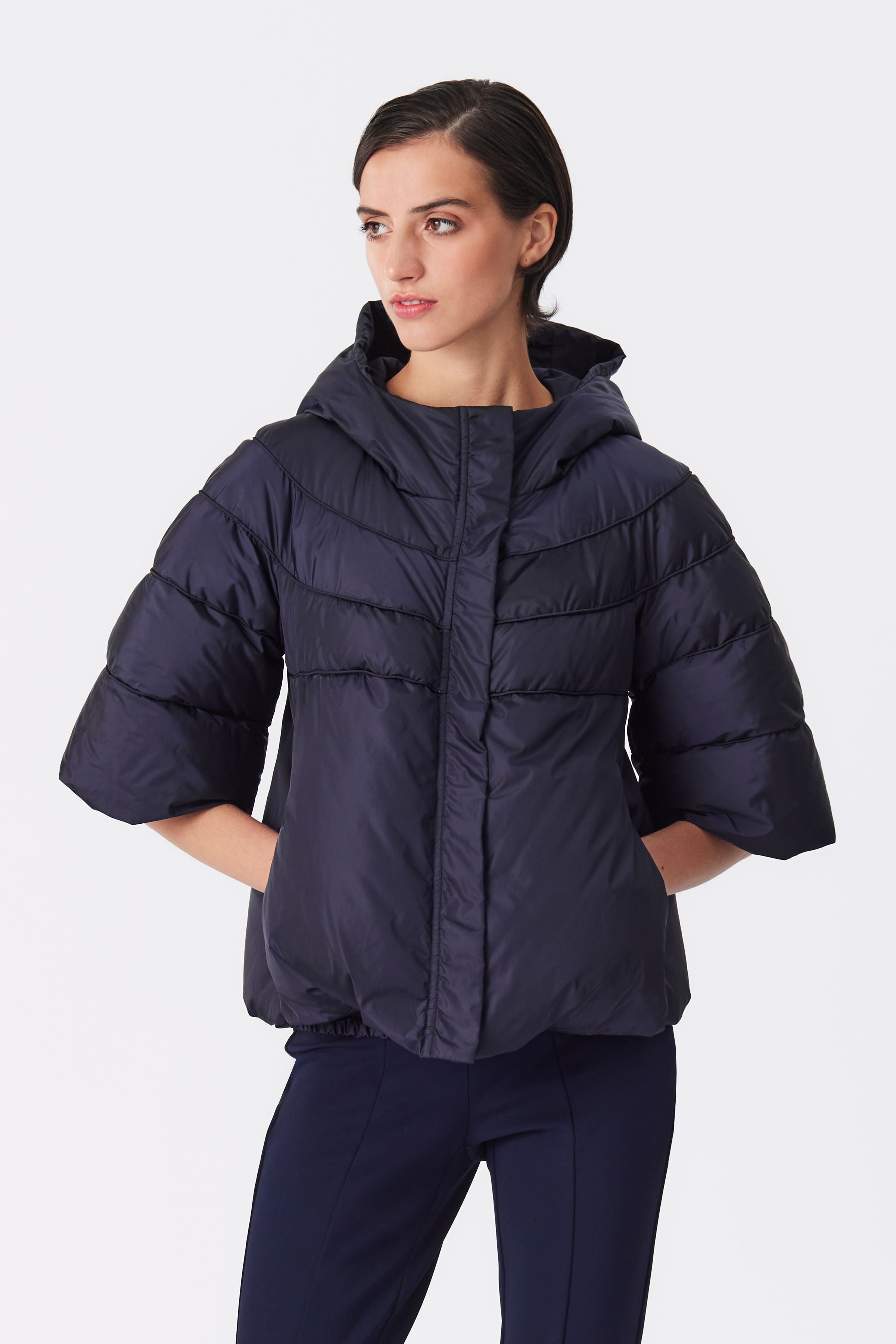 Gisele Navy Puffer Coat