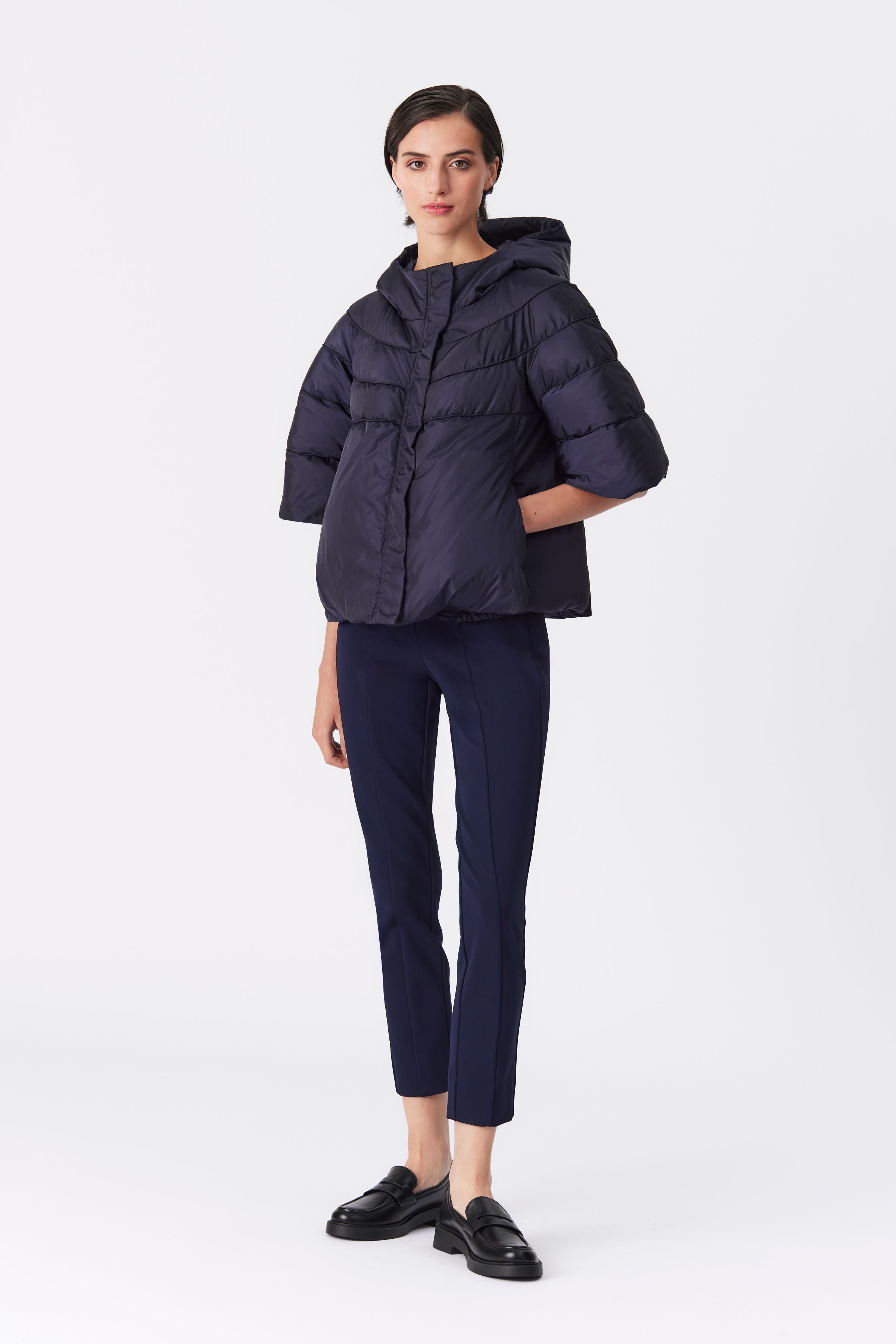 Gisele Navy Puffer Coat