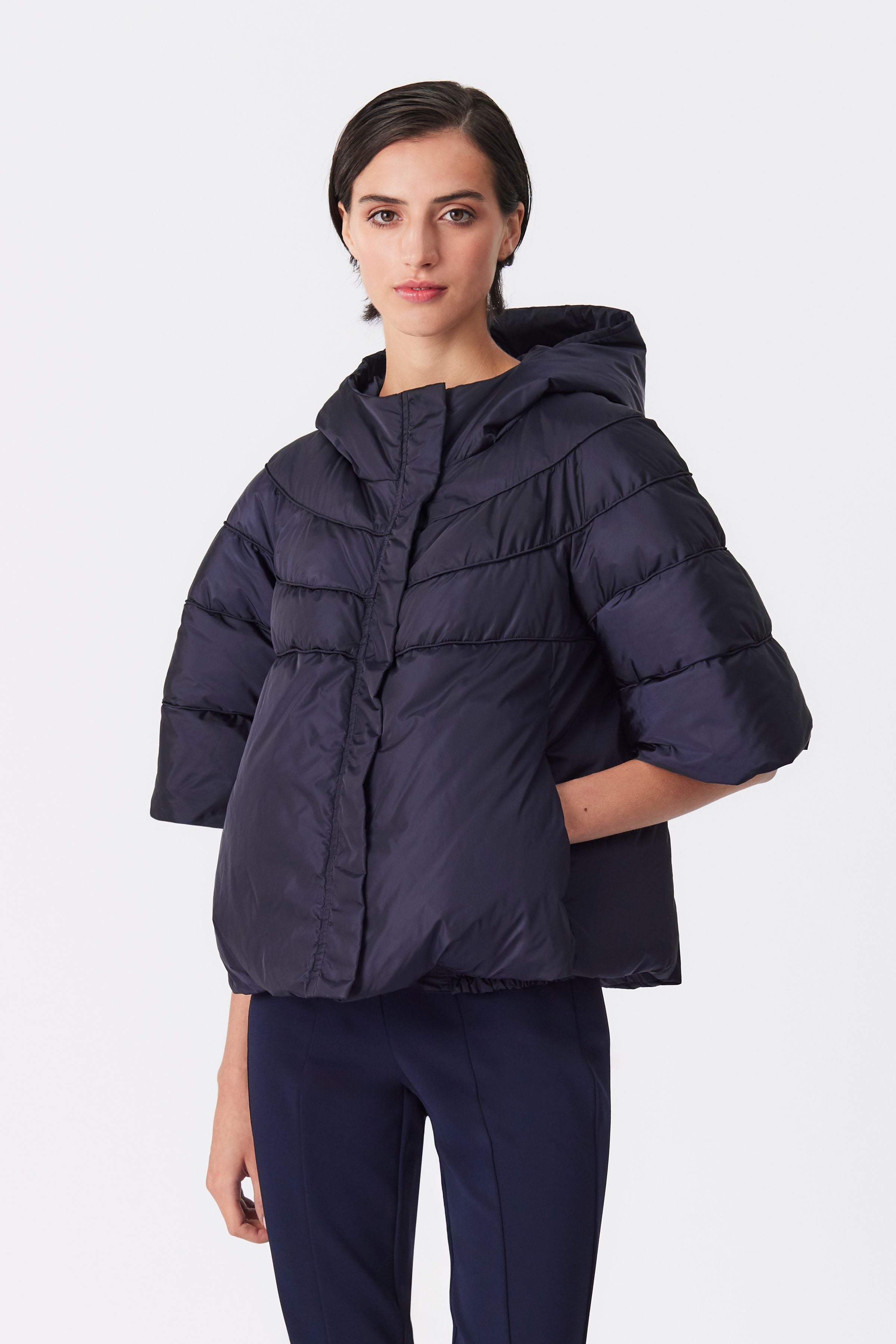Gisele Navy Puffer Coat