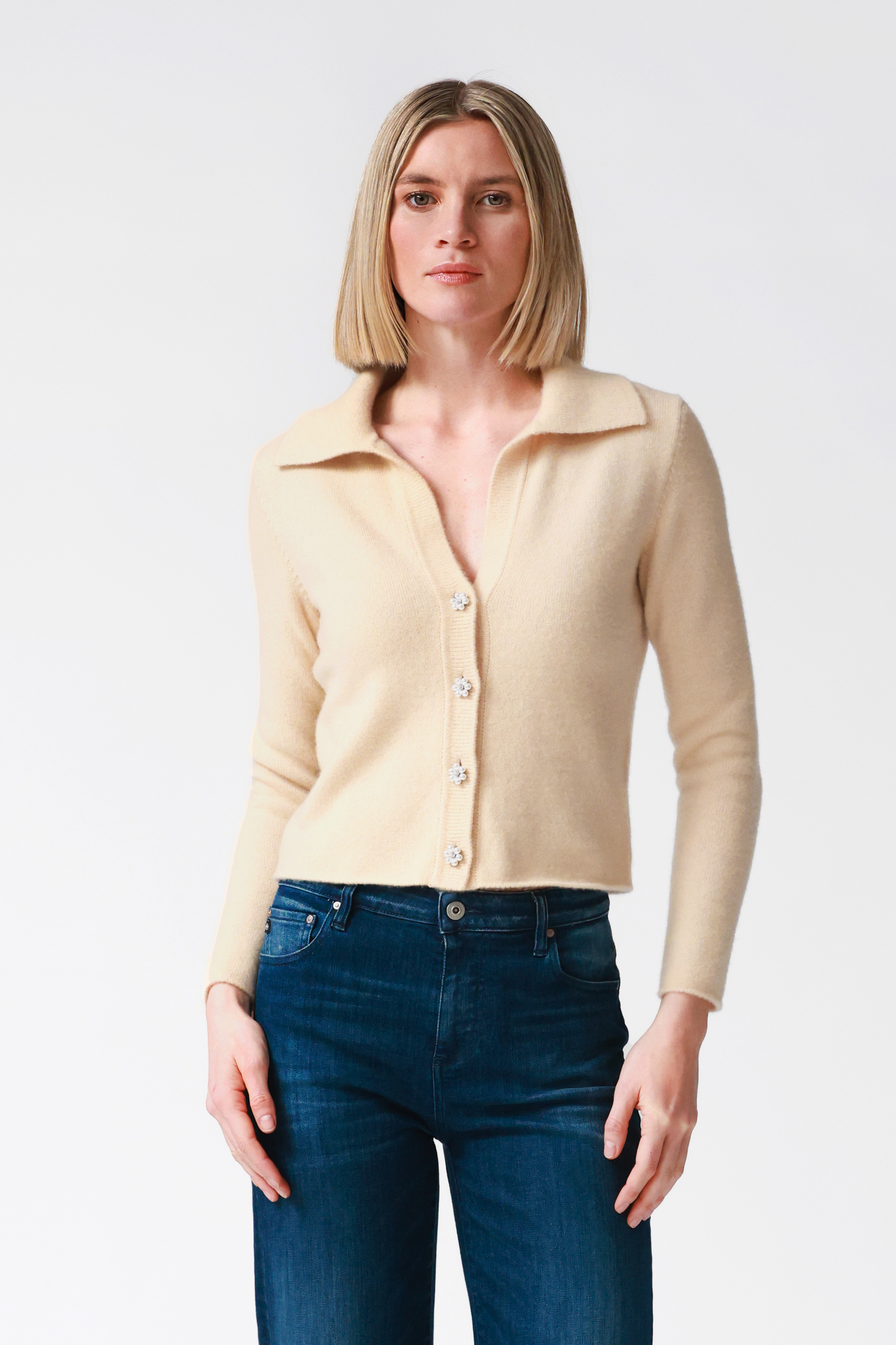 Iris Cashmere Cardigan in Blonde
