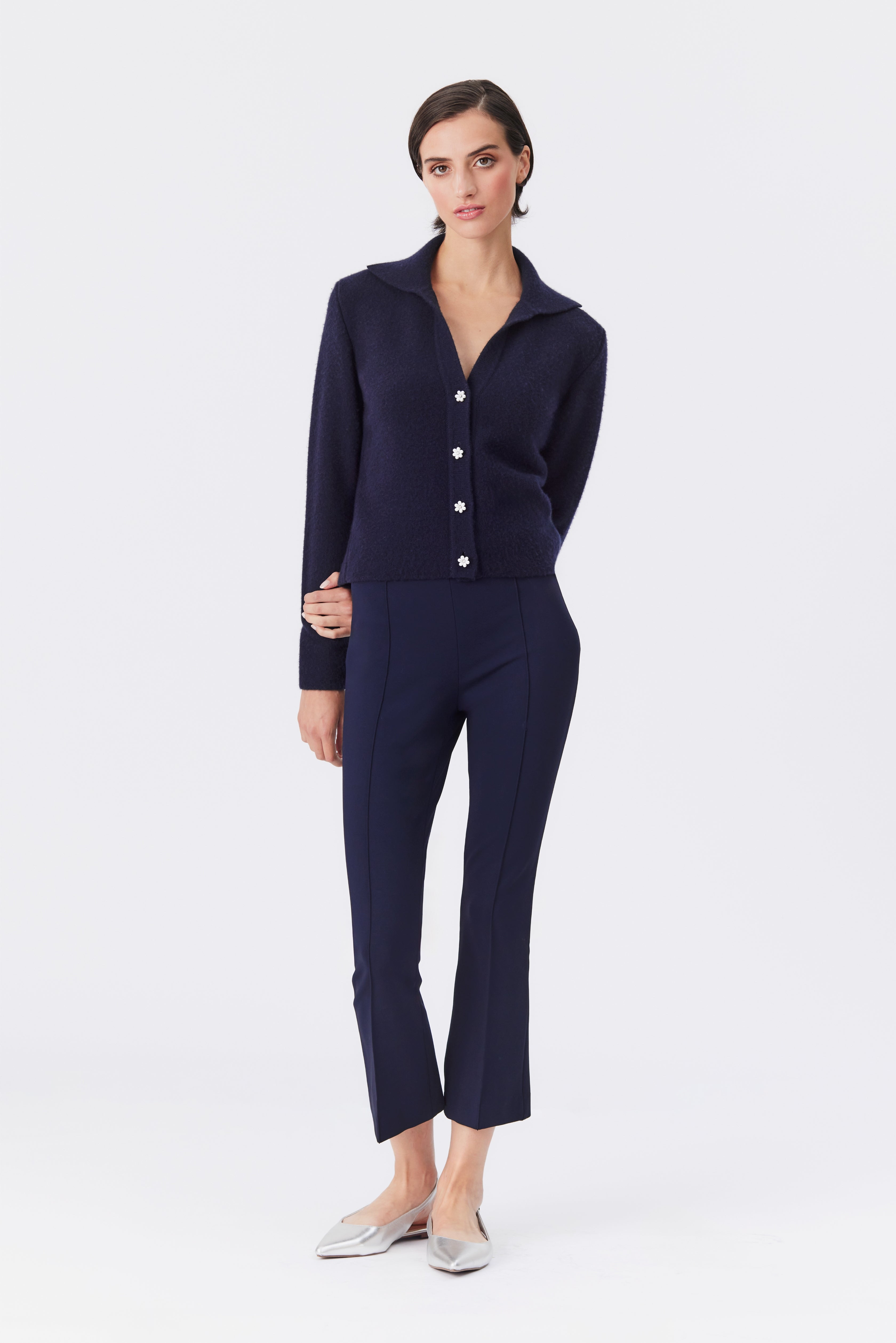 Iris Navy Cashmere Cardigan