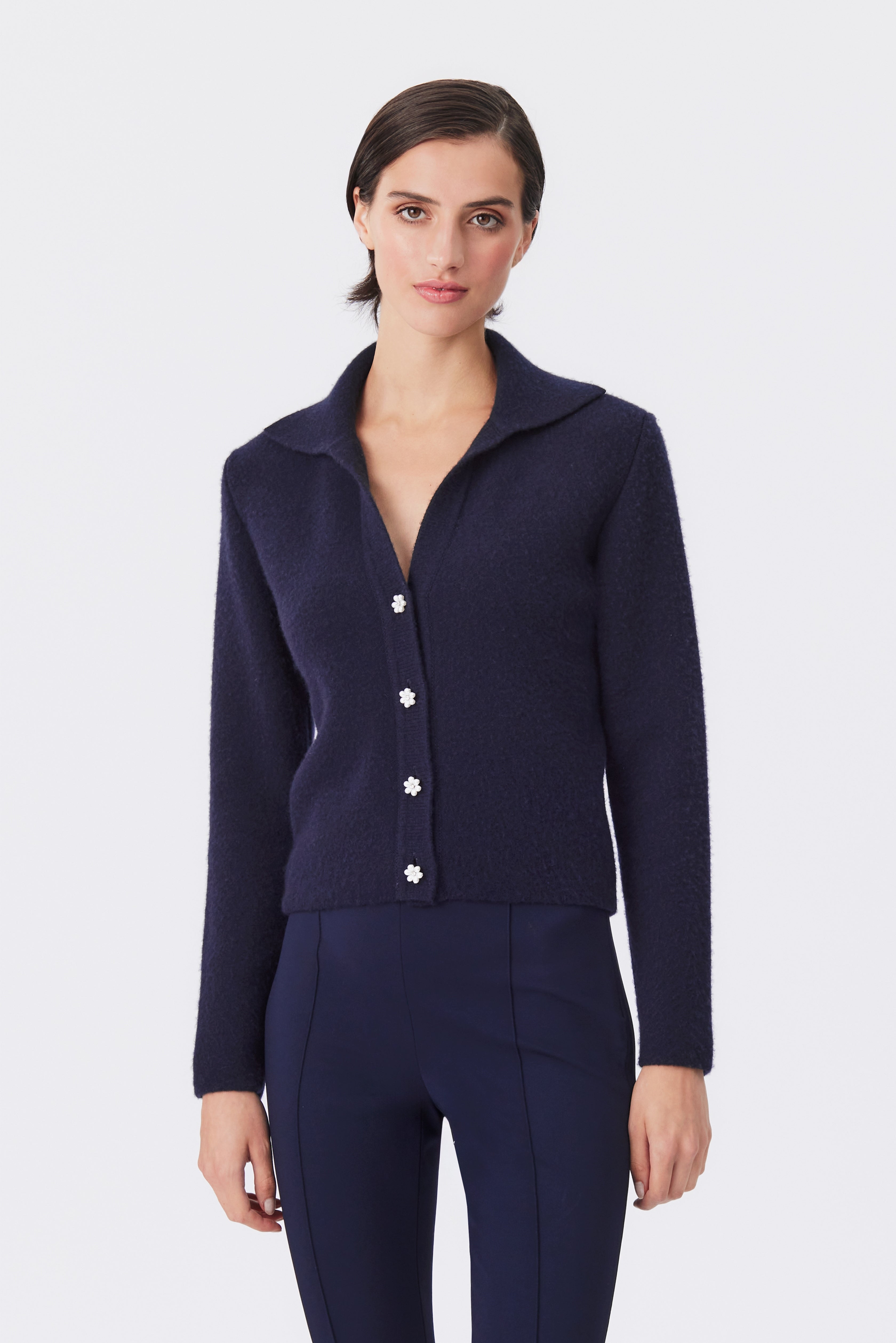 Iris Navy Cashmere Cardigan