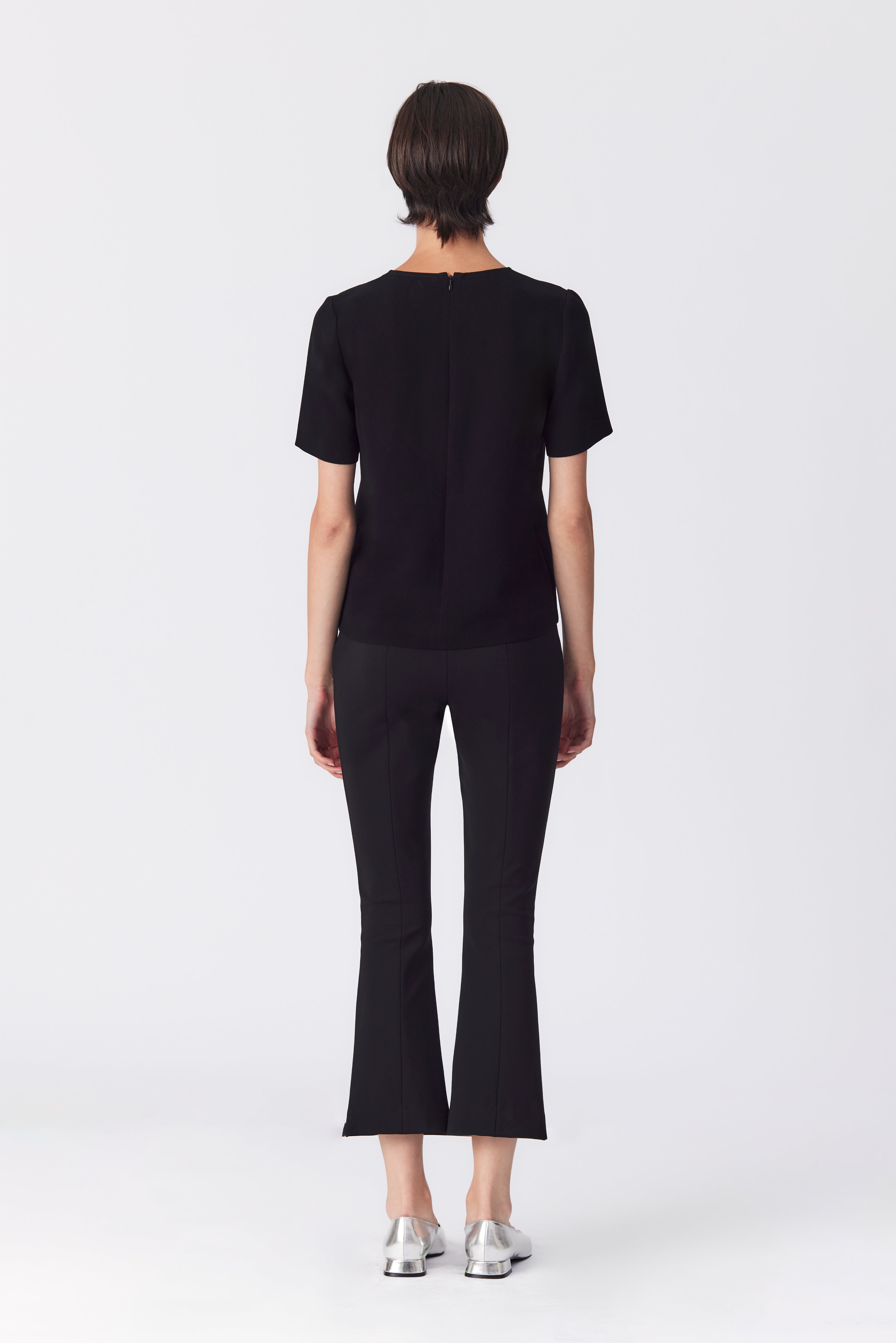 Jana Black Beaded Short Sleeved Top
