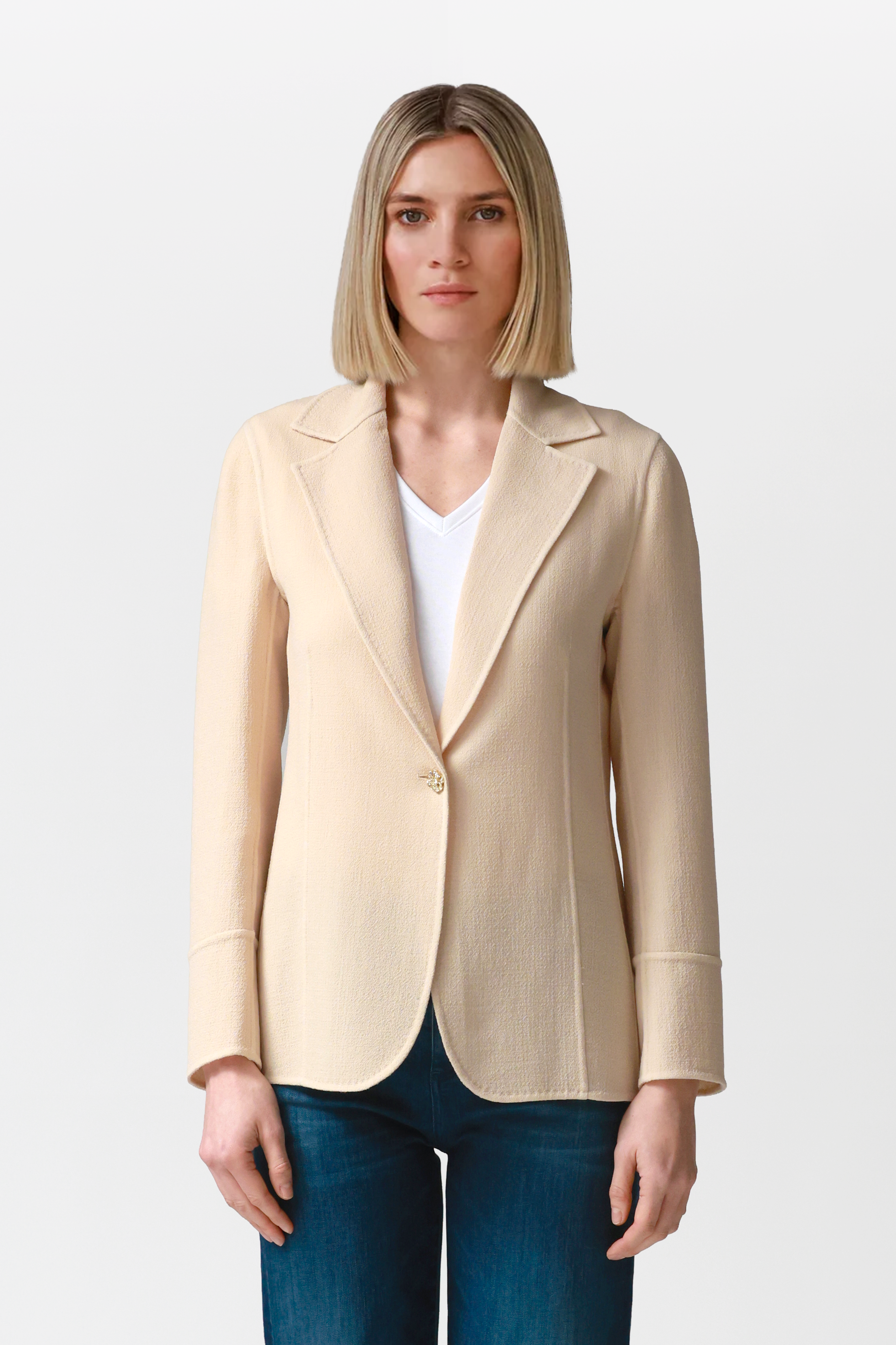 Kate Single-Breasted Wool Jacket in Blonde