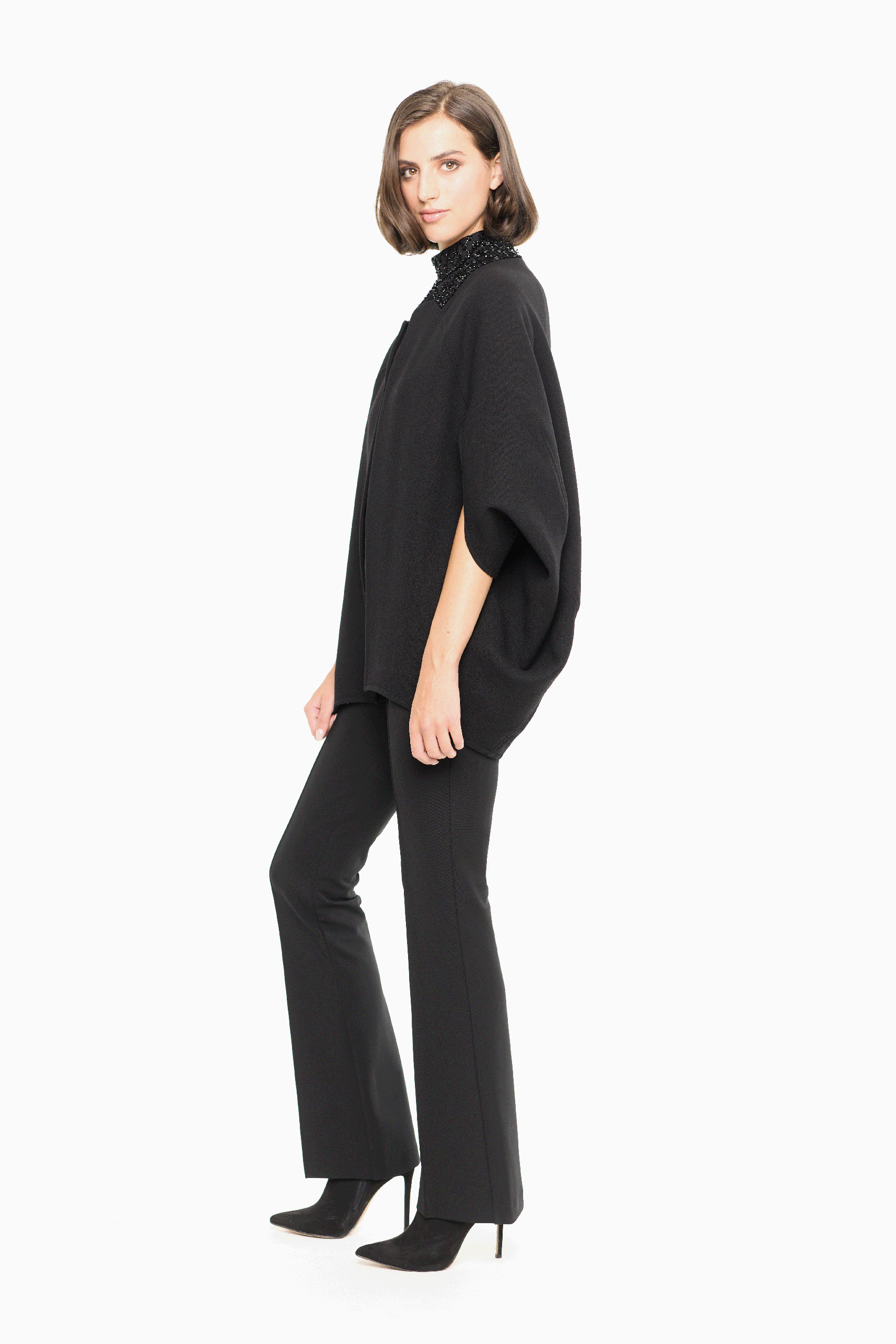 Kimora Black Beaded Cape