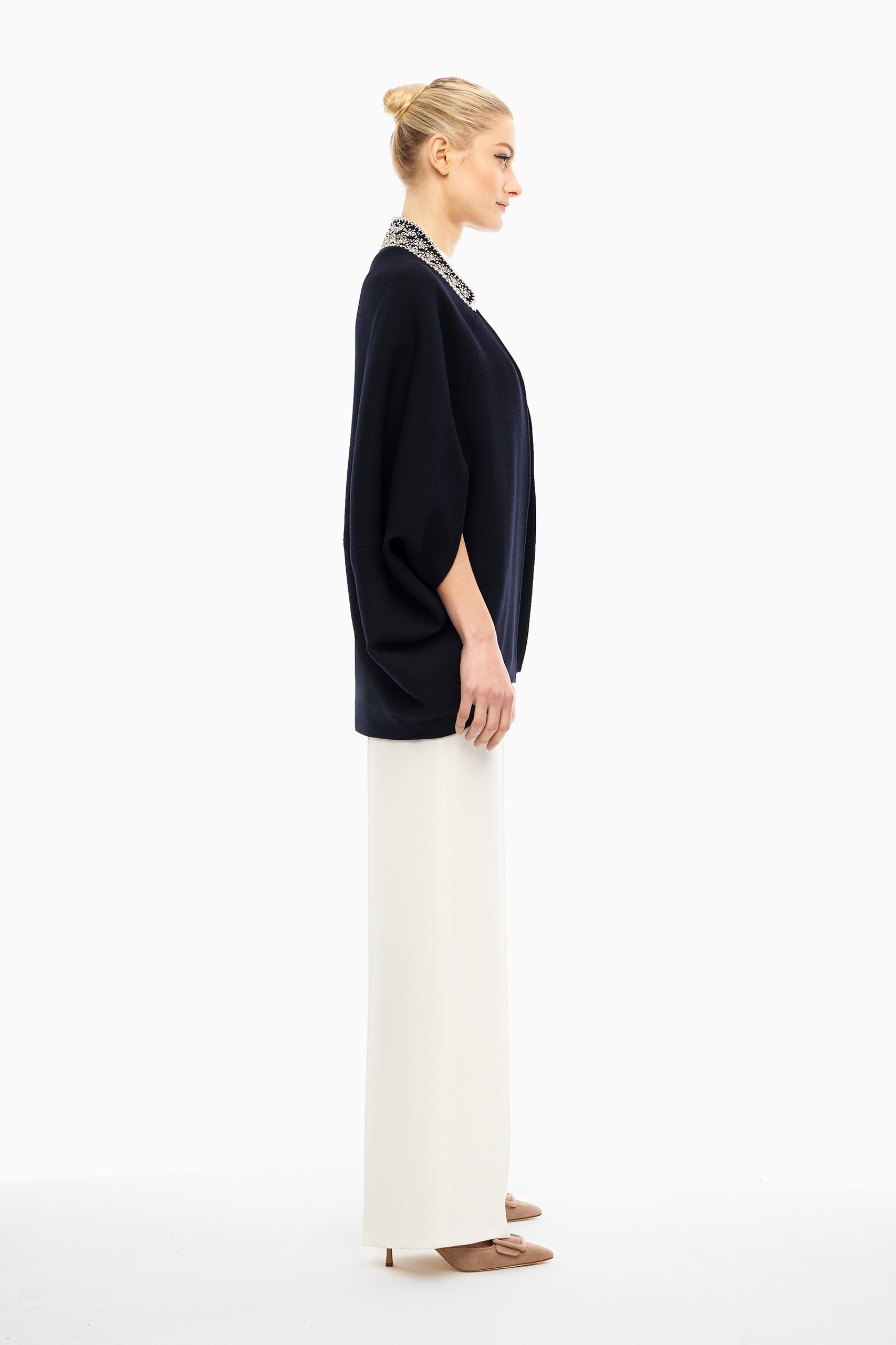 Kimora Navy Beaded Cape