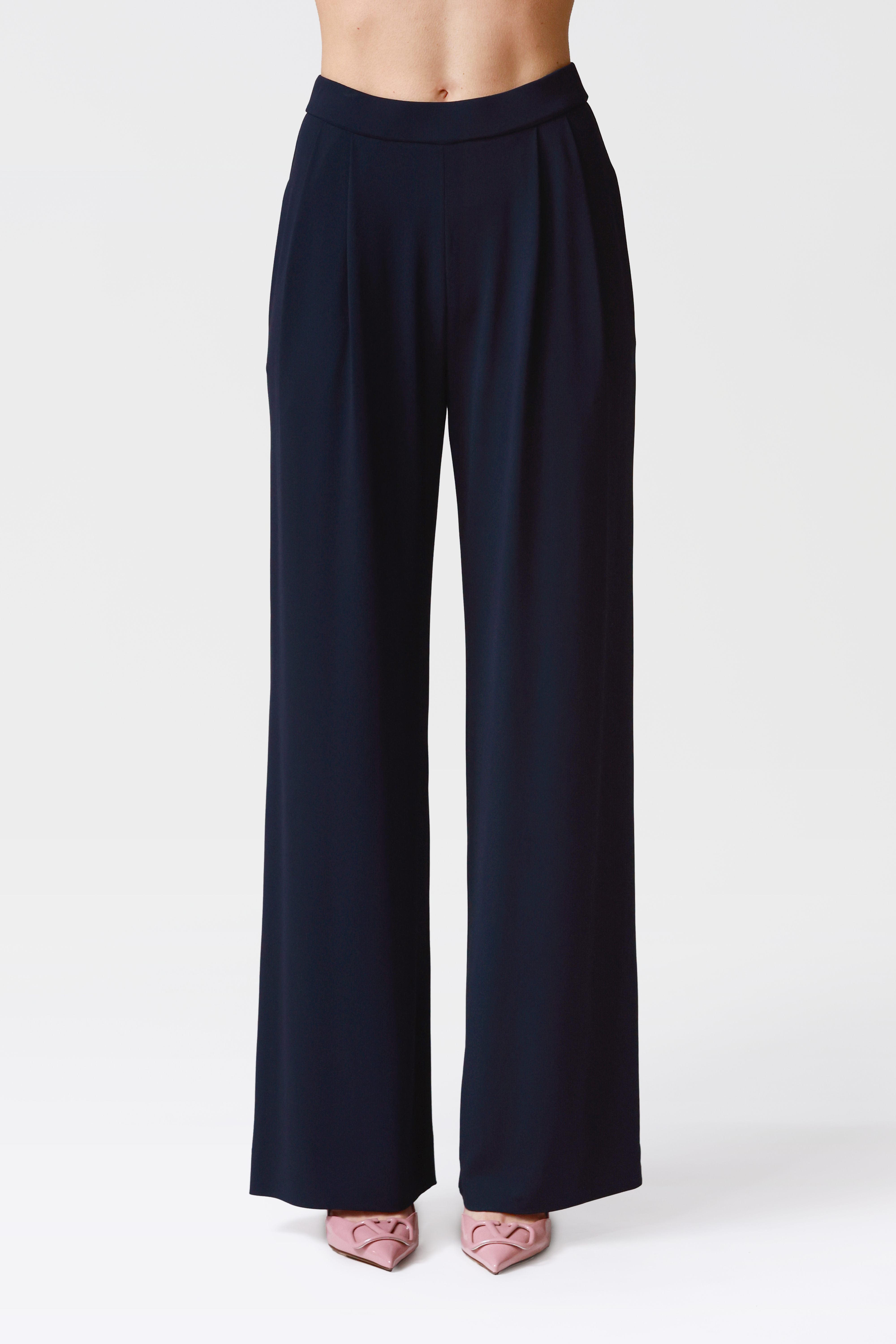 Layla Relaxed Jersey Trousers in Navy