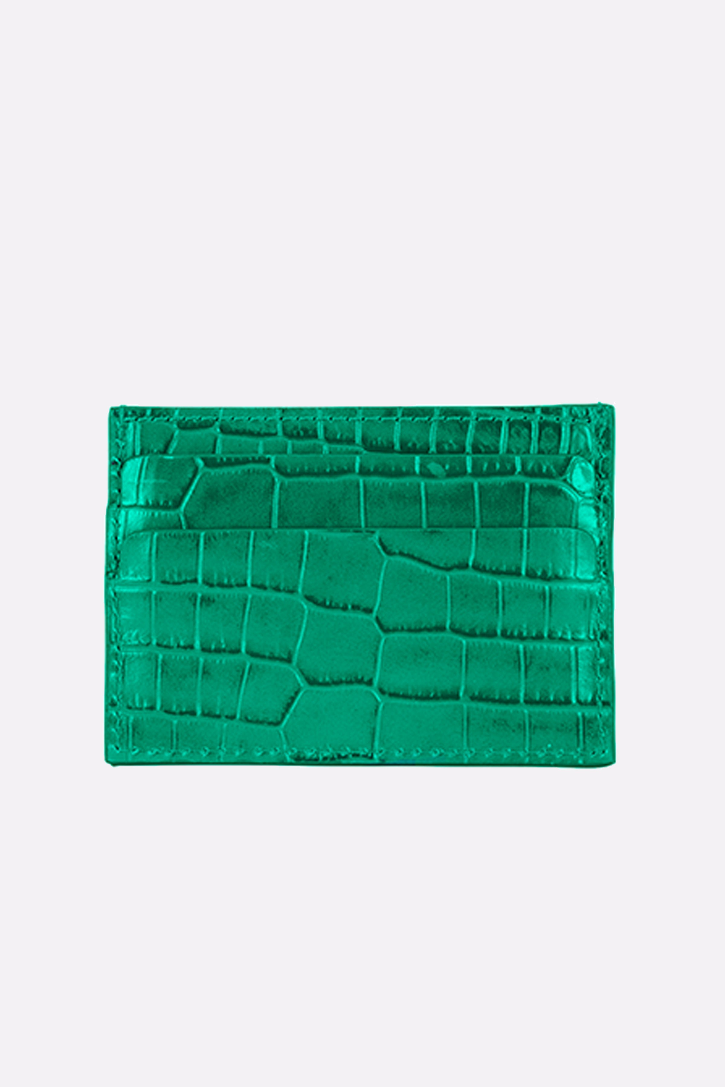 Leather Credit Card Holder in Emerald