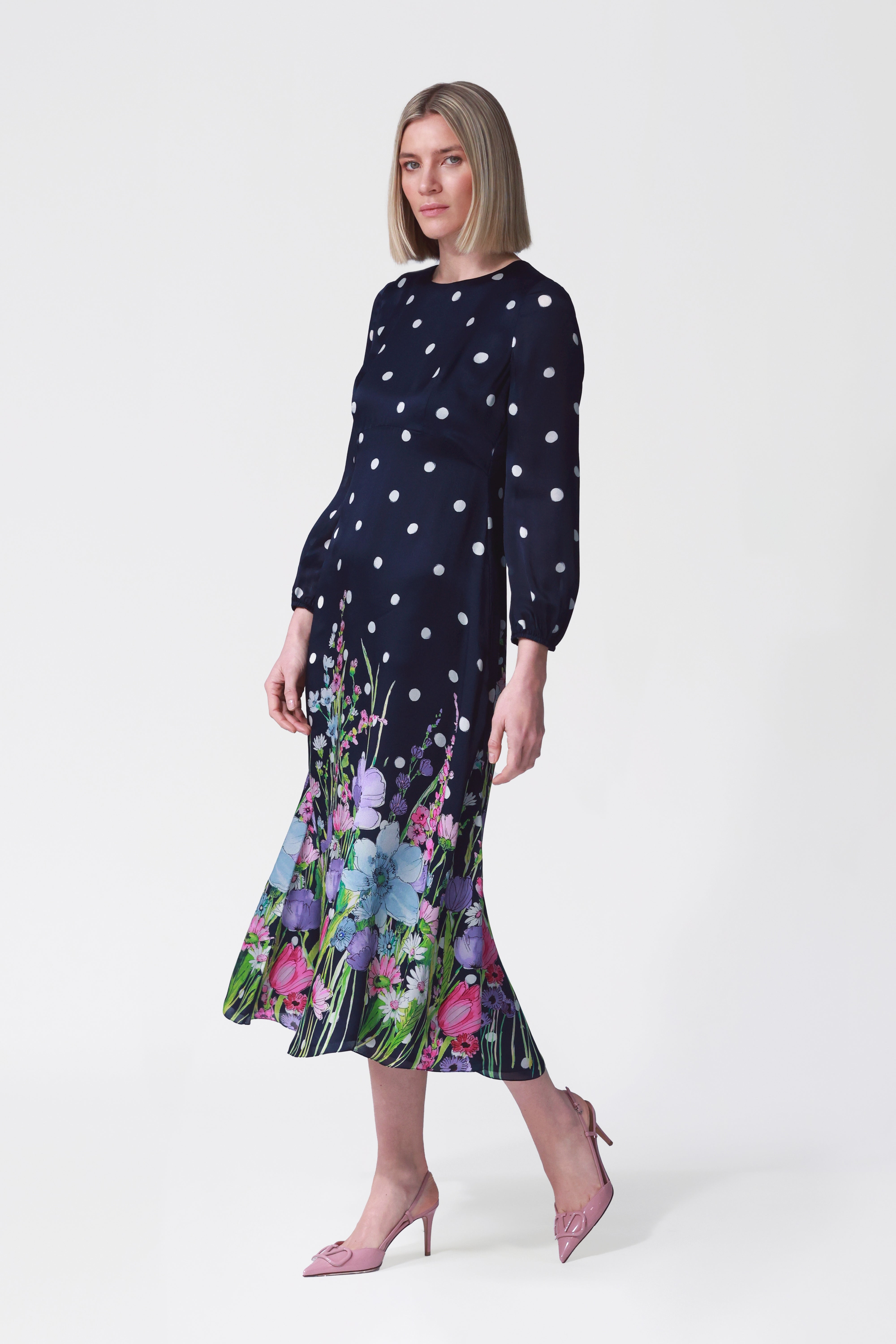 Liliane Floral Print Silk Dress