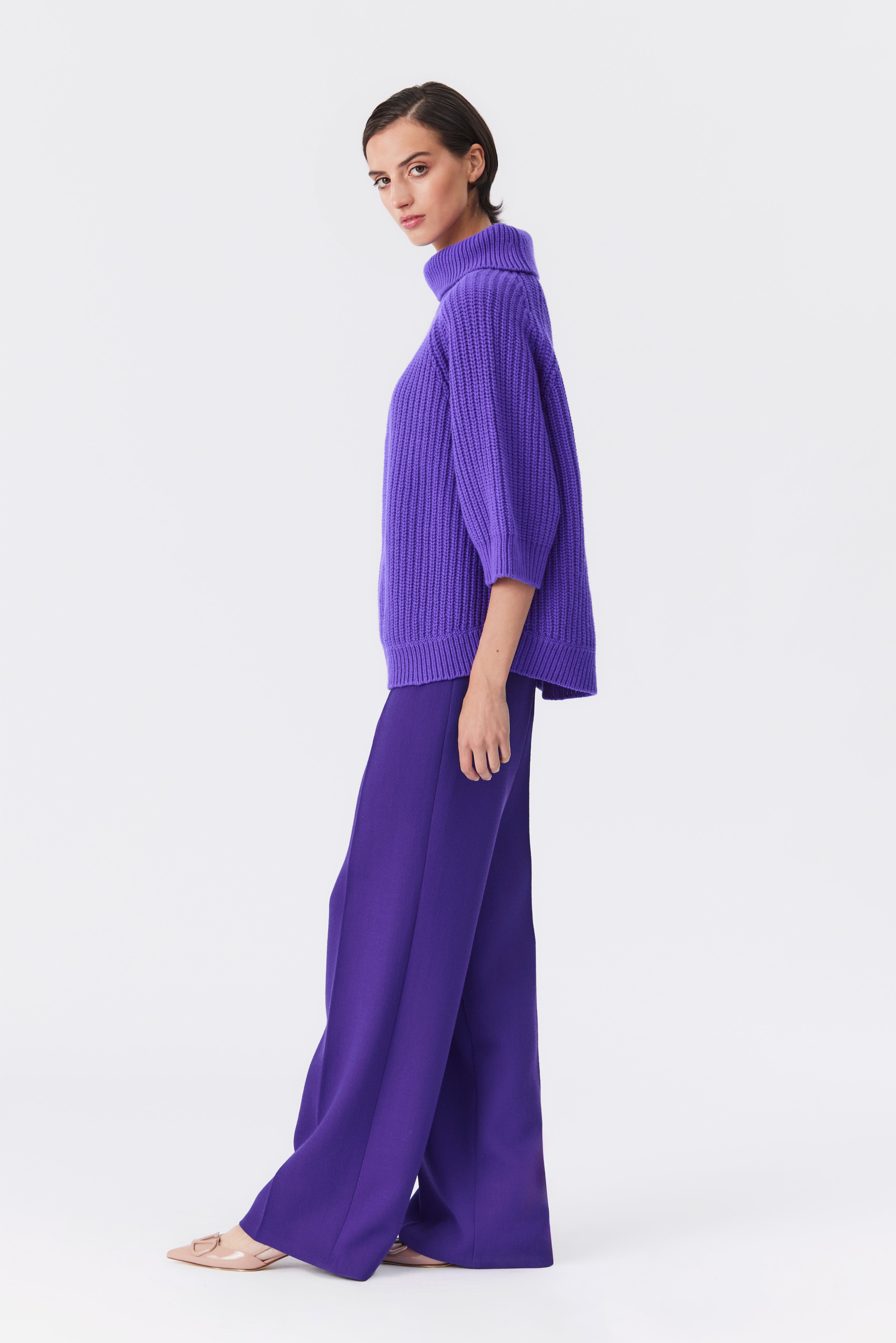 Lily Roll-Neck Sweater in Purple