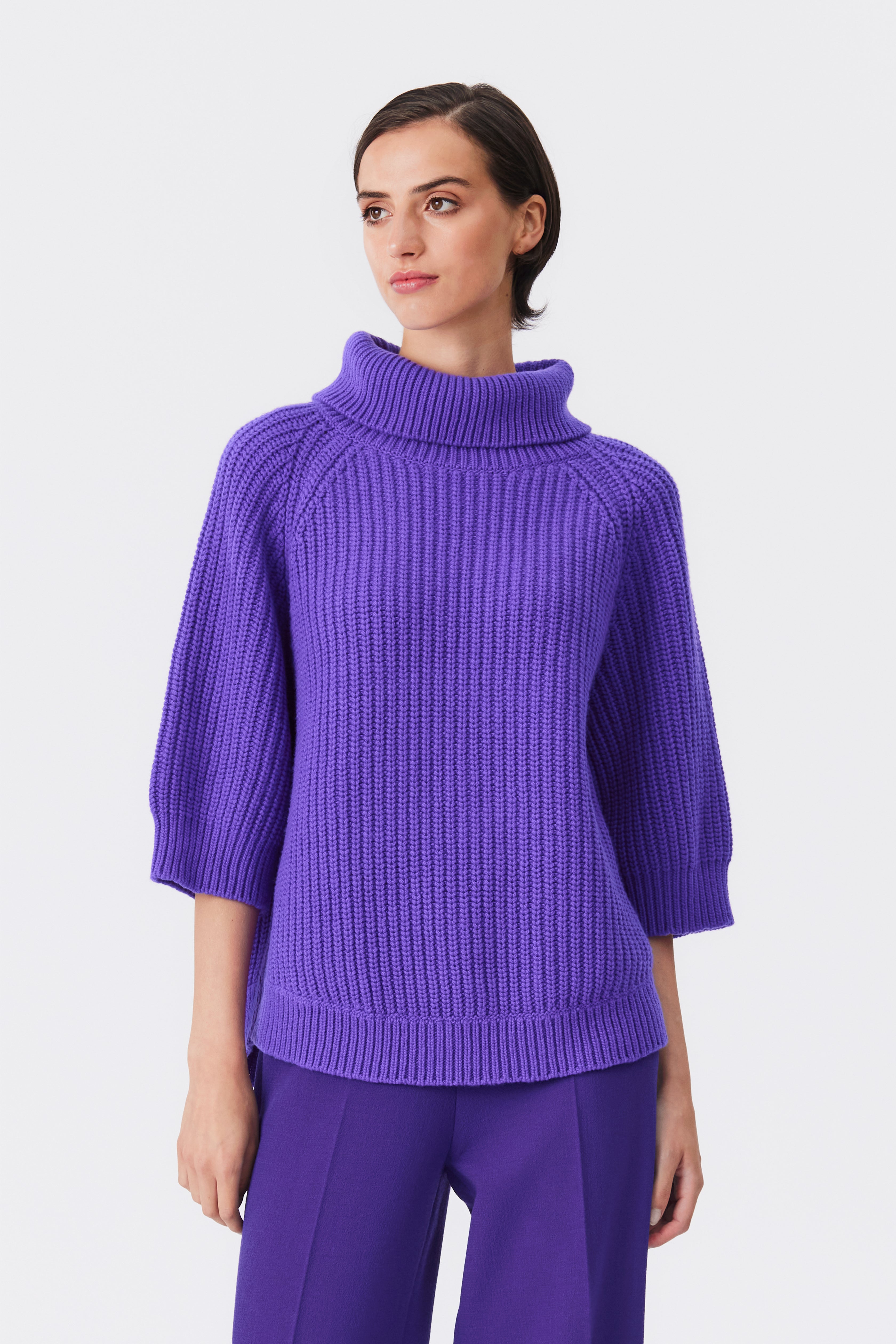 Lily Roll-Neck Sweater in Purple