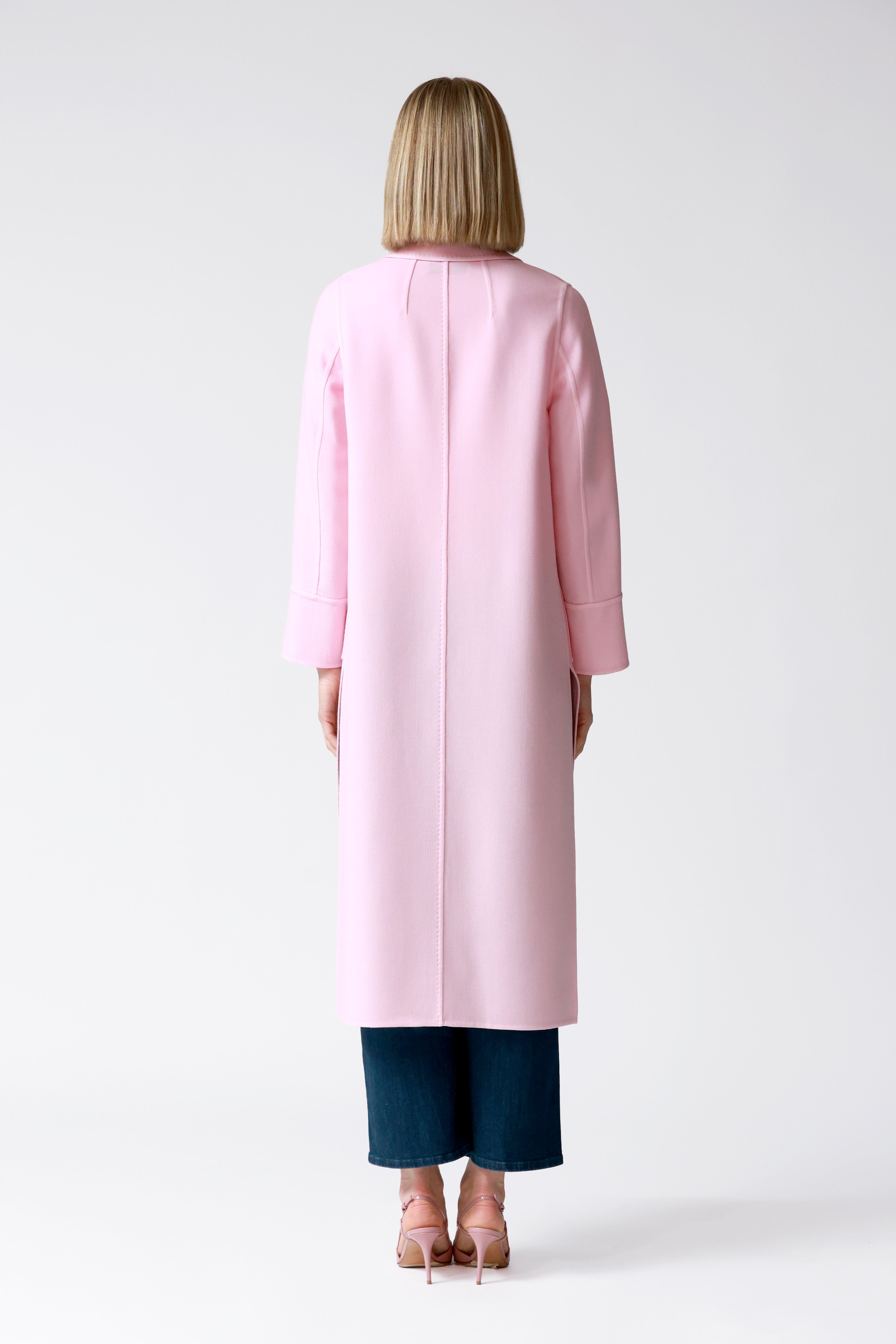Lola Wool Crepe Coat in Pink