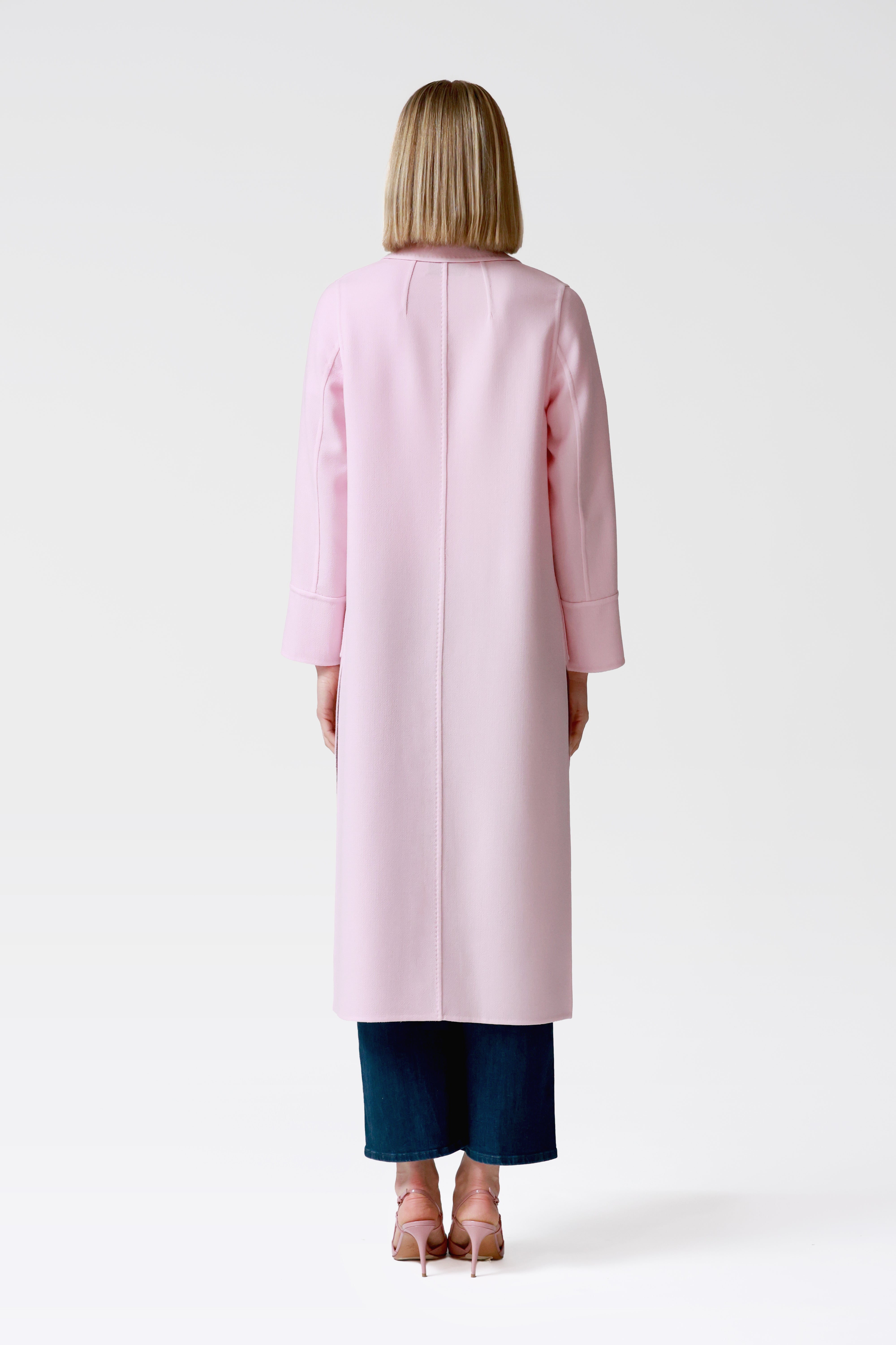Lola Wool Crepe Coat in Pink