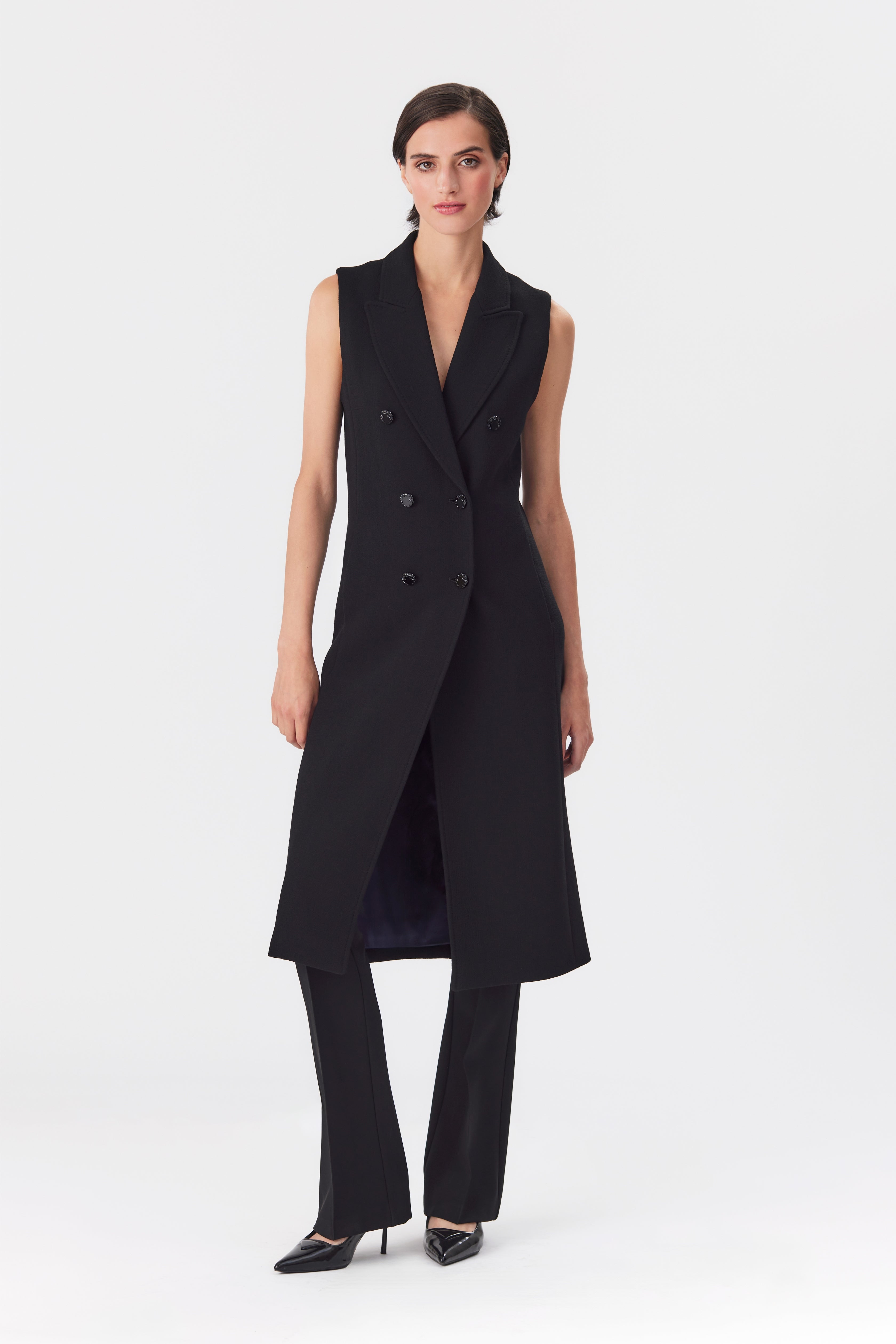 Luella Black Double-Breasted Waistcoat