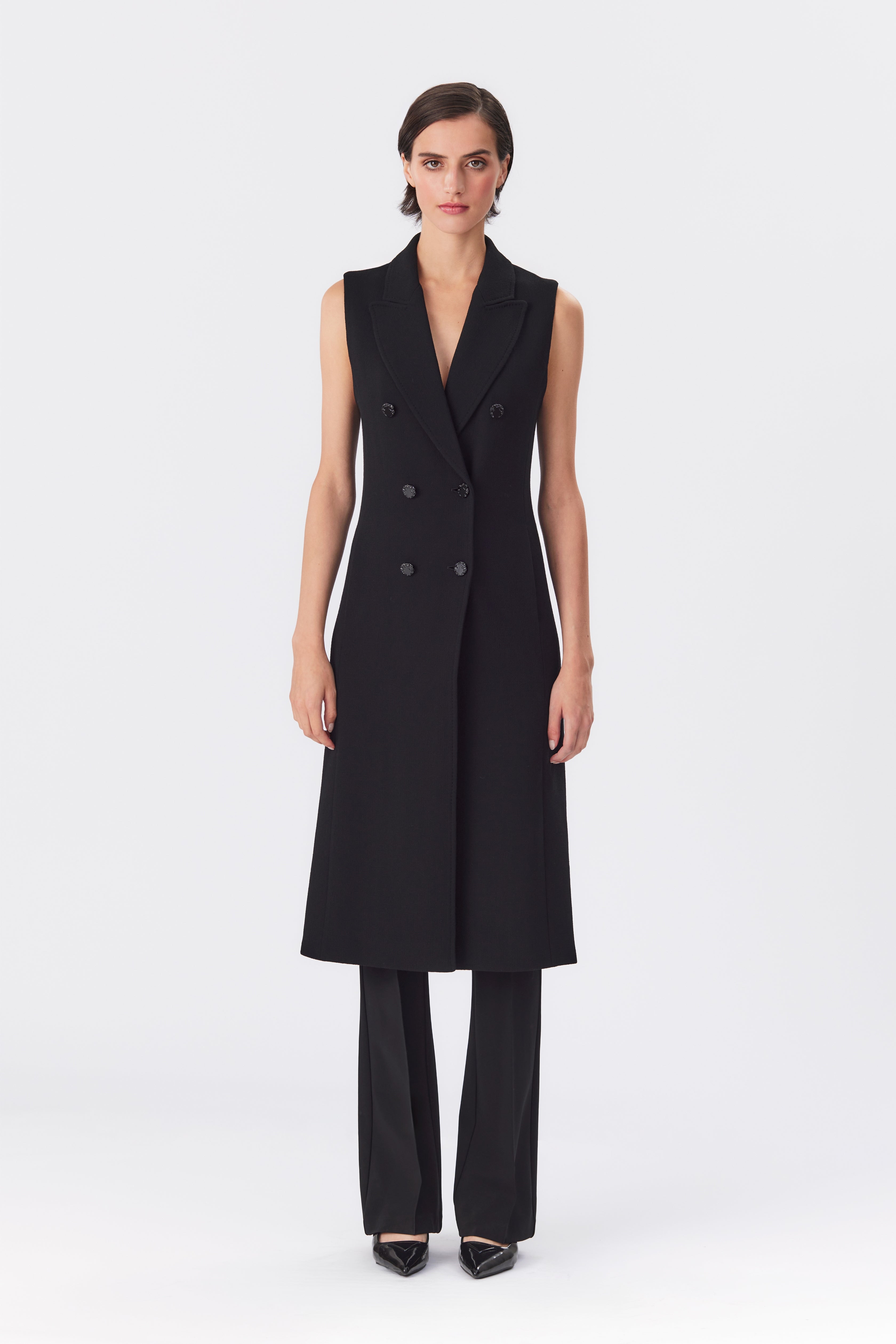 Luella Black Double-Breasted Waistcoat