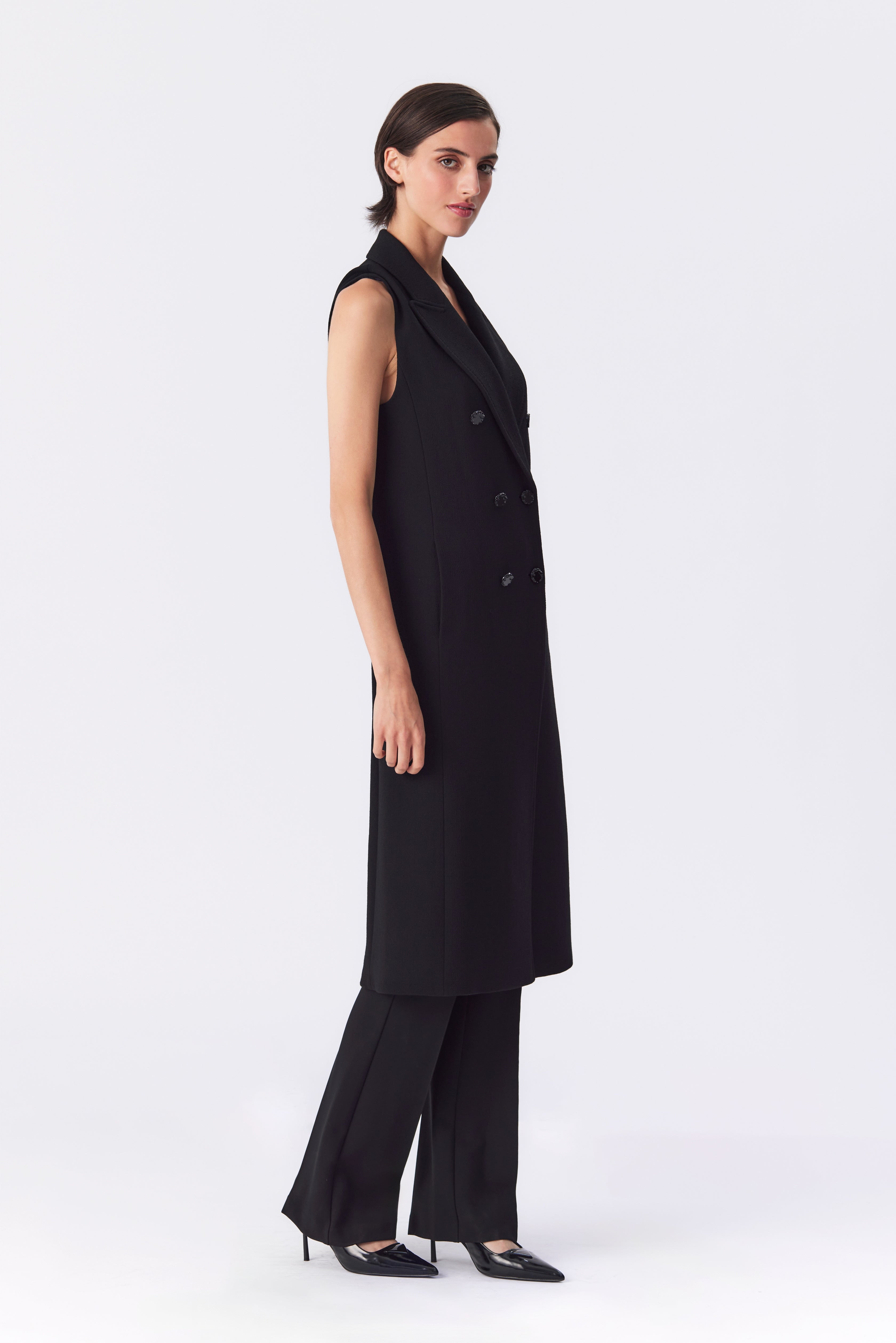 Luella Black Double-Breasted Waistcoat