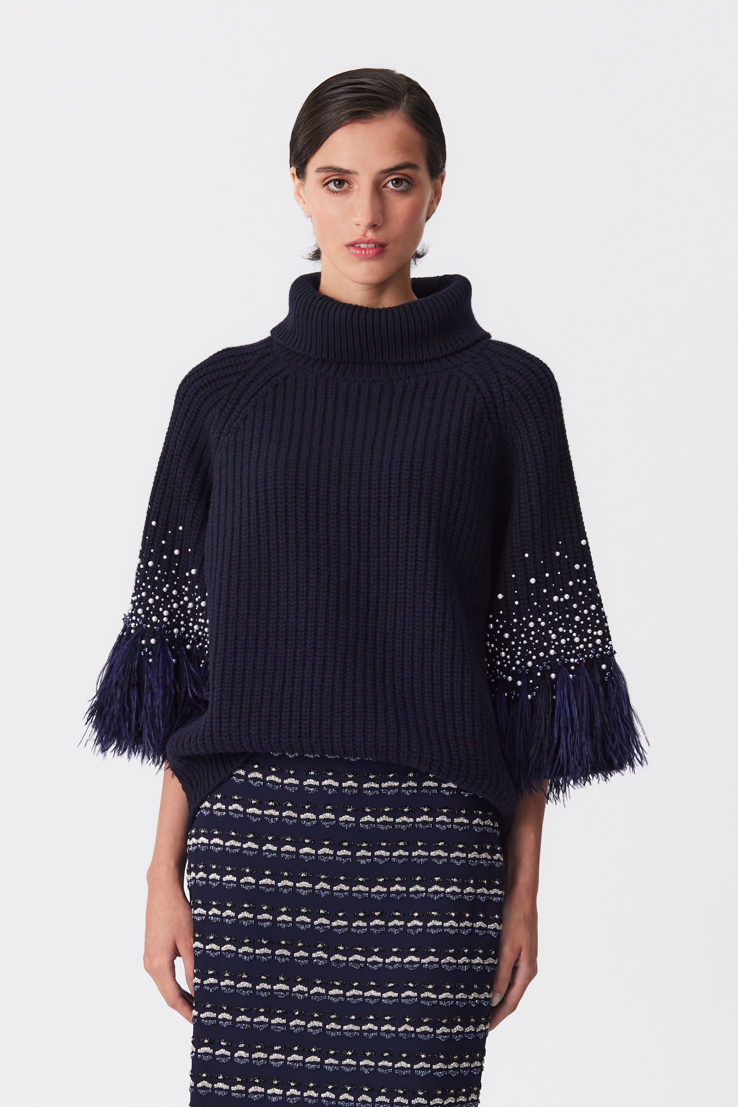 Marley Navy Embellished Sweater