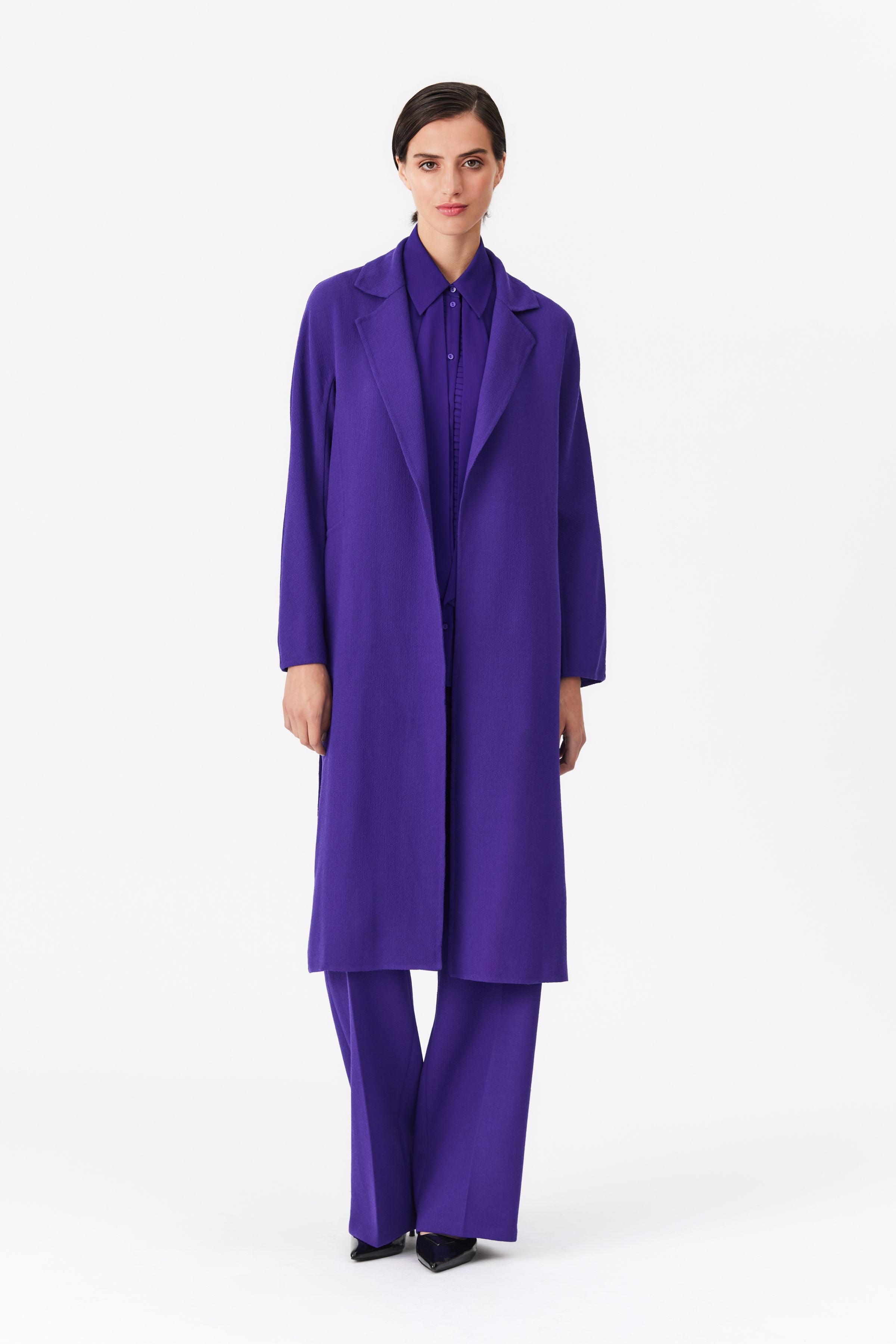 Maya Double-Face Wool Coat in Purple